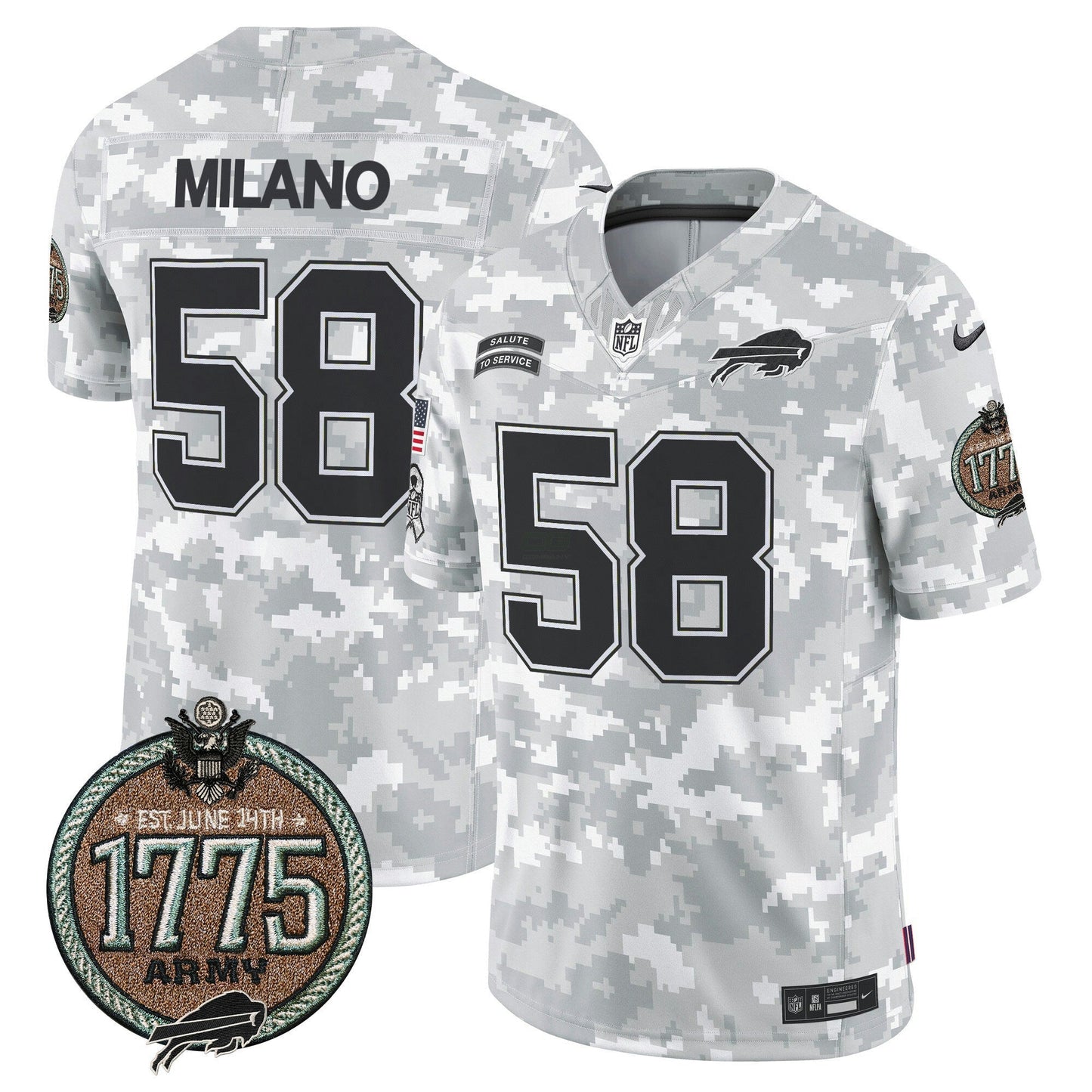 Camisa NFL Buffalo Bills Men’s 2024 Salute to Service Establishment Year Patch Vapor Limited Jersey