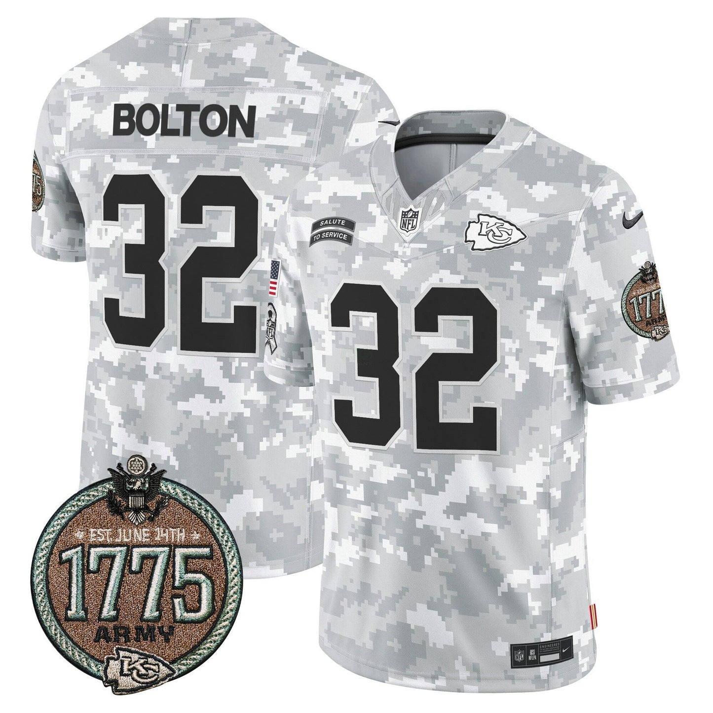 Camisa NFL Kansas City Chiefs Men’s 2024 Salute to Service Establishment Year Patch Vapor Limited Jersey