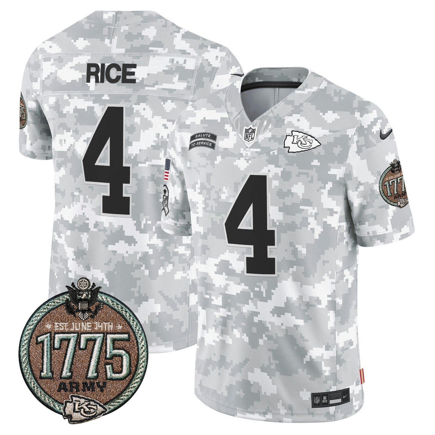 Camisa NFL Kansas City Chiefs Men’s 2024 Salute to Service Establishment Year Patch Vapor Limited Jersey