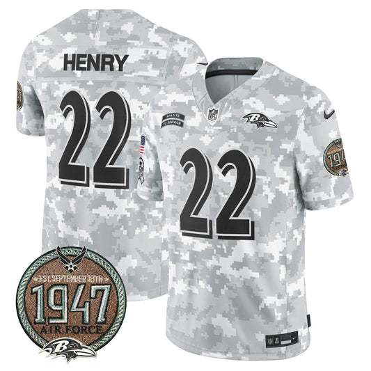 Camisa NFL Baltimore Ravens Men’s 2024 Salute to Service Establishment Year Patch Vapor Limited Jersey