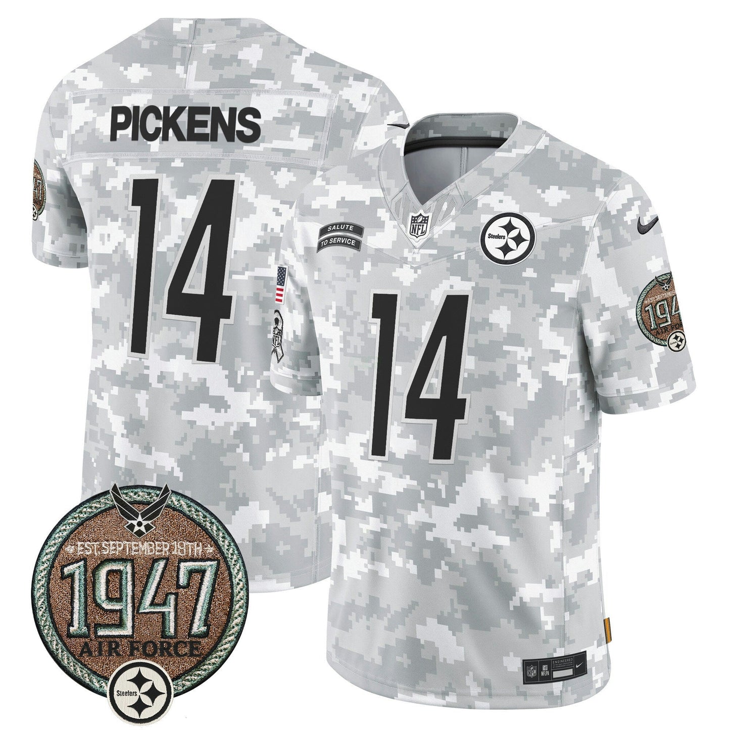 Camisa NFL Pittsburgh Steelers Men’s 2024 Salute to Service Establishment Year Patch Vapor Limited Jersey