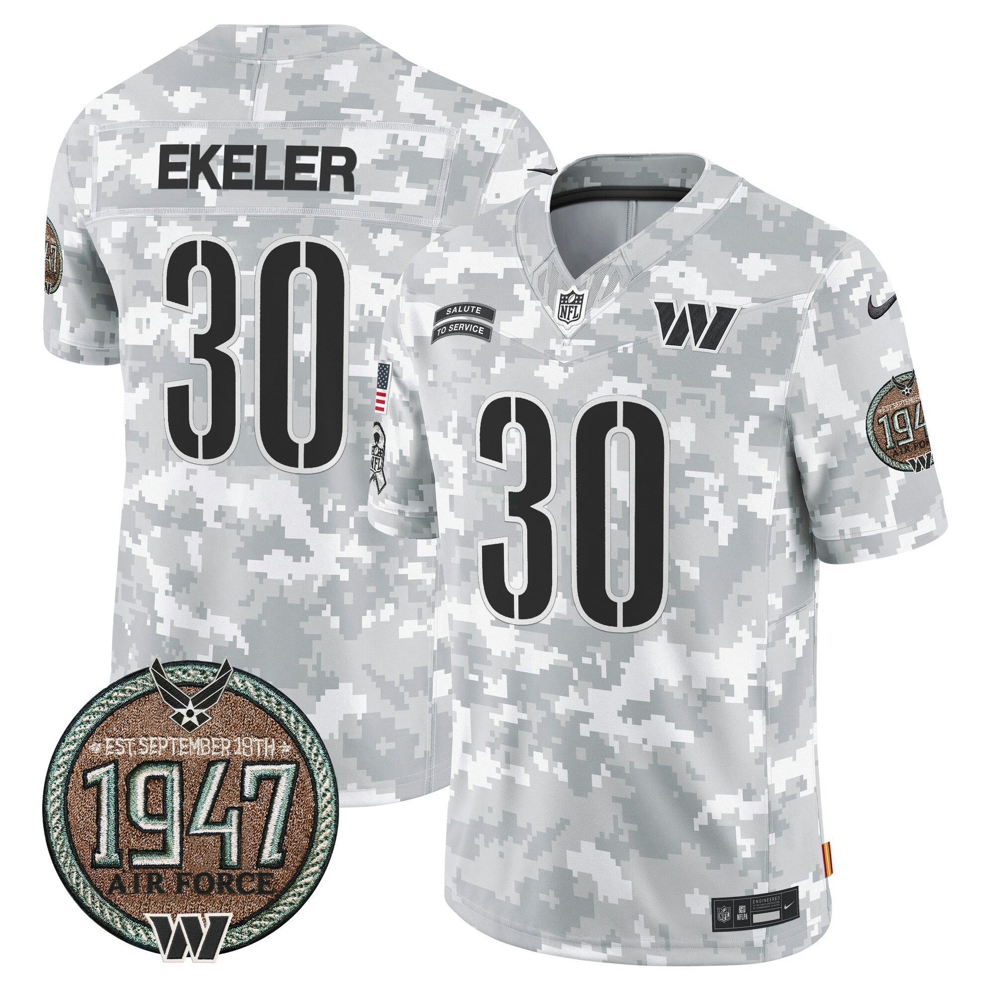 Camisa NFL Washington Commanders Men’s 2024 Salute to Service Establishment Year Patch Vapor Limited Jersey