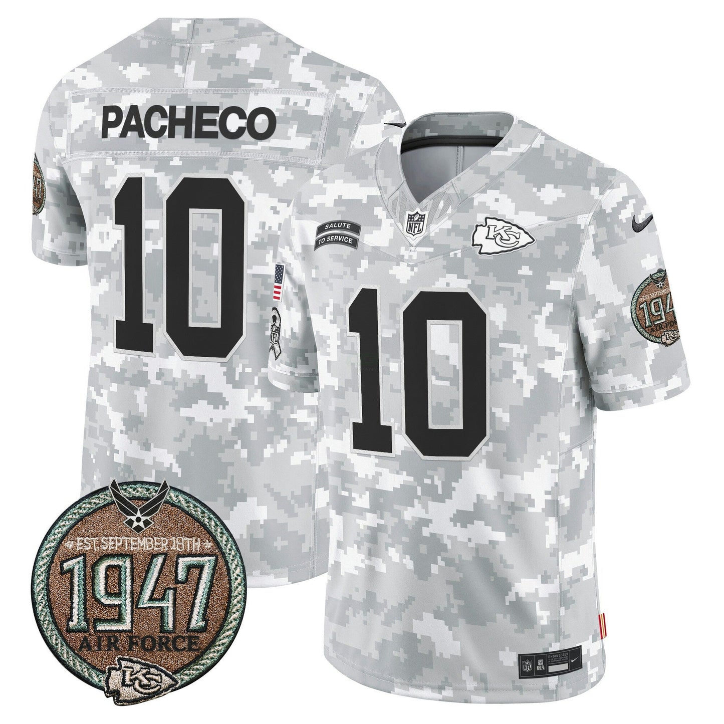 Camisa NFL Kansas City Chiefs Men’s 2024 Salute to Service Establishment Year Patch Vapor Limited Jersey
