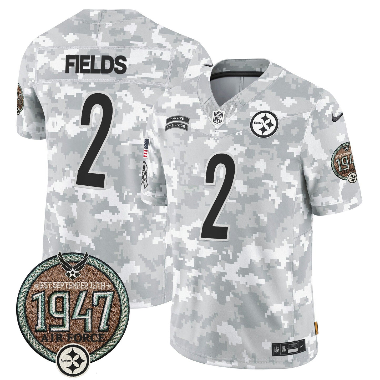 Camisa NFL Pittsburgh Steelers Men’s 2024 Salute to Service Establishment Year Patch Vapor Limited Jersey