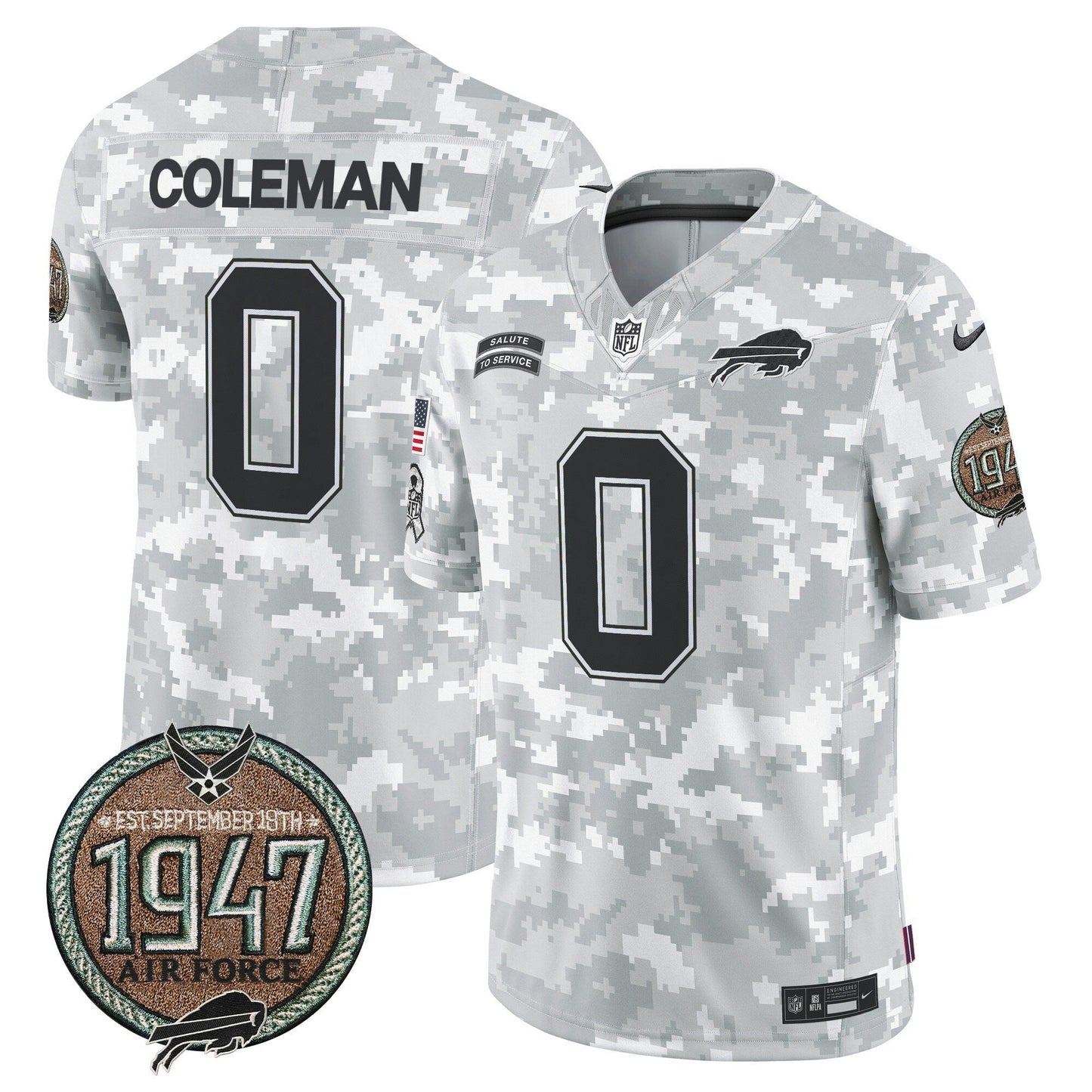 Camisa NFL Buffalo Bills Men’s 2024 Salute to Service Establishment Year Patch Vapor Limited Jersey