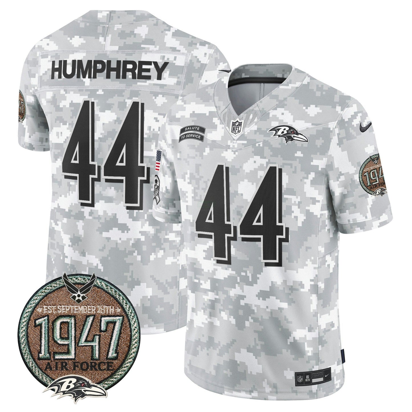 Camisa NFL Baltimore Ravens Men’s 2024 Salute to Service Establishment Year Patch Vapor Limited Jersey