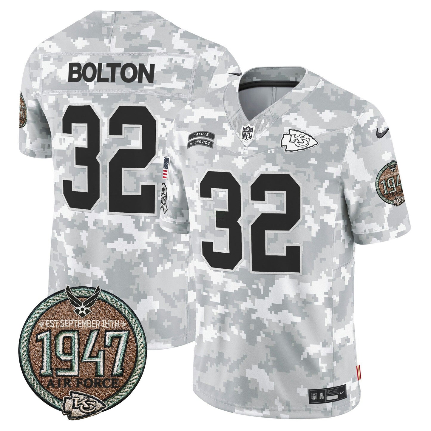 Camisa NFL Kansas City Chiefs Men’s 2024 Salute to Service Establishment Year Patch Vapor Limited Jersey