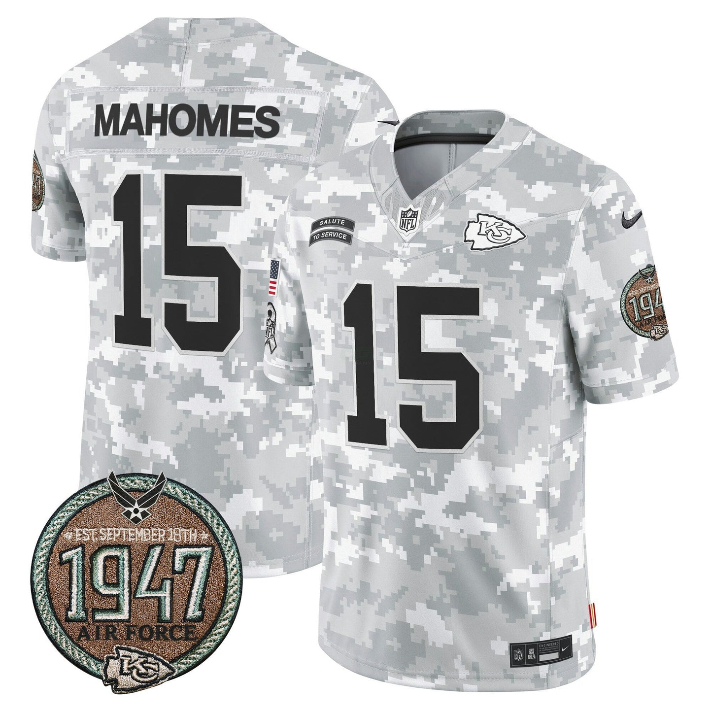 Camisa NFL Kansas City Chiefs Men’s 2024 Salute to Service Establishment Year Patch Vapor Limited Jersey