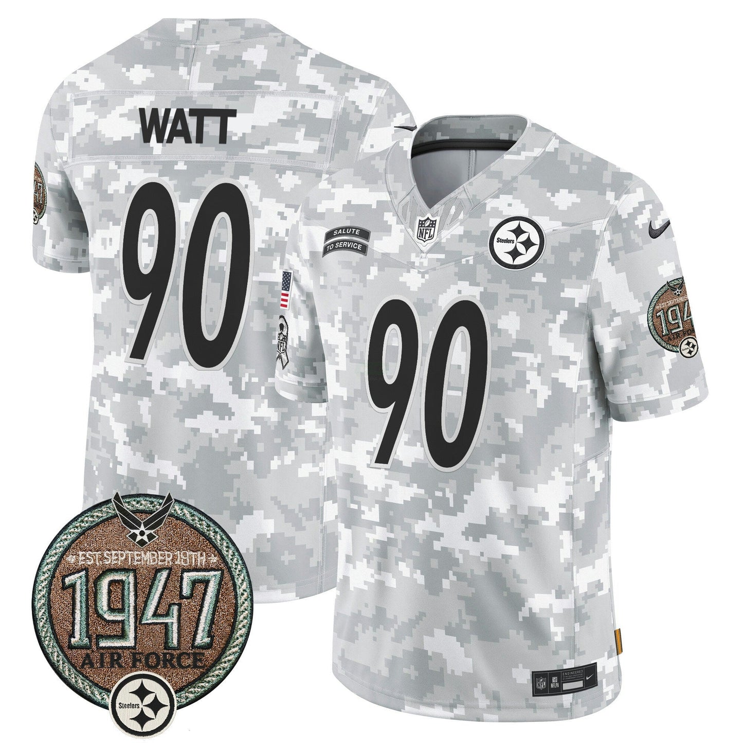 Camisa NFL Pittsburgh Steelers Men’s 2024 Salute to Service Establishment Year Patch Vapor Limited Jersey