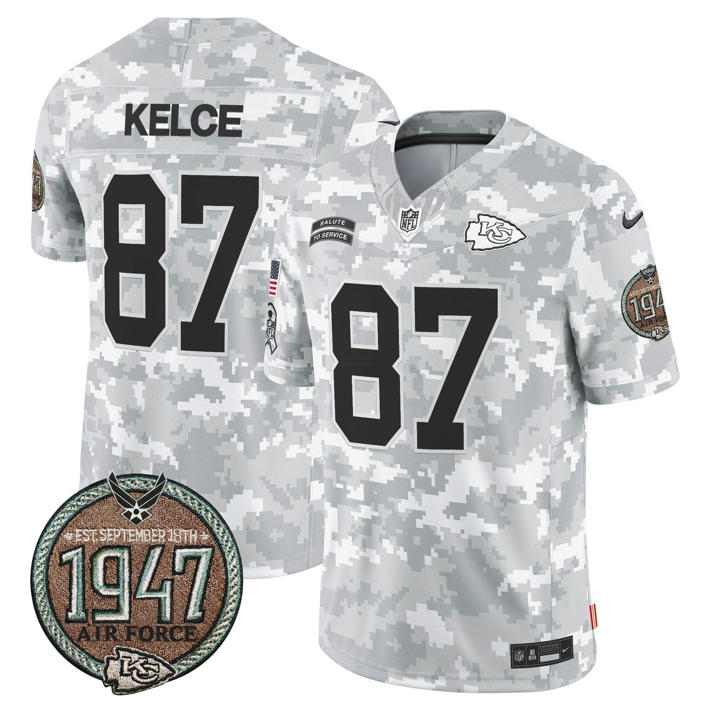 Camisa NFL Kansas City Chiefs Men’s 2024 Salute to Service Establishment Year Patch Vapor Limited Jersey