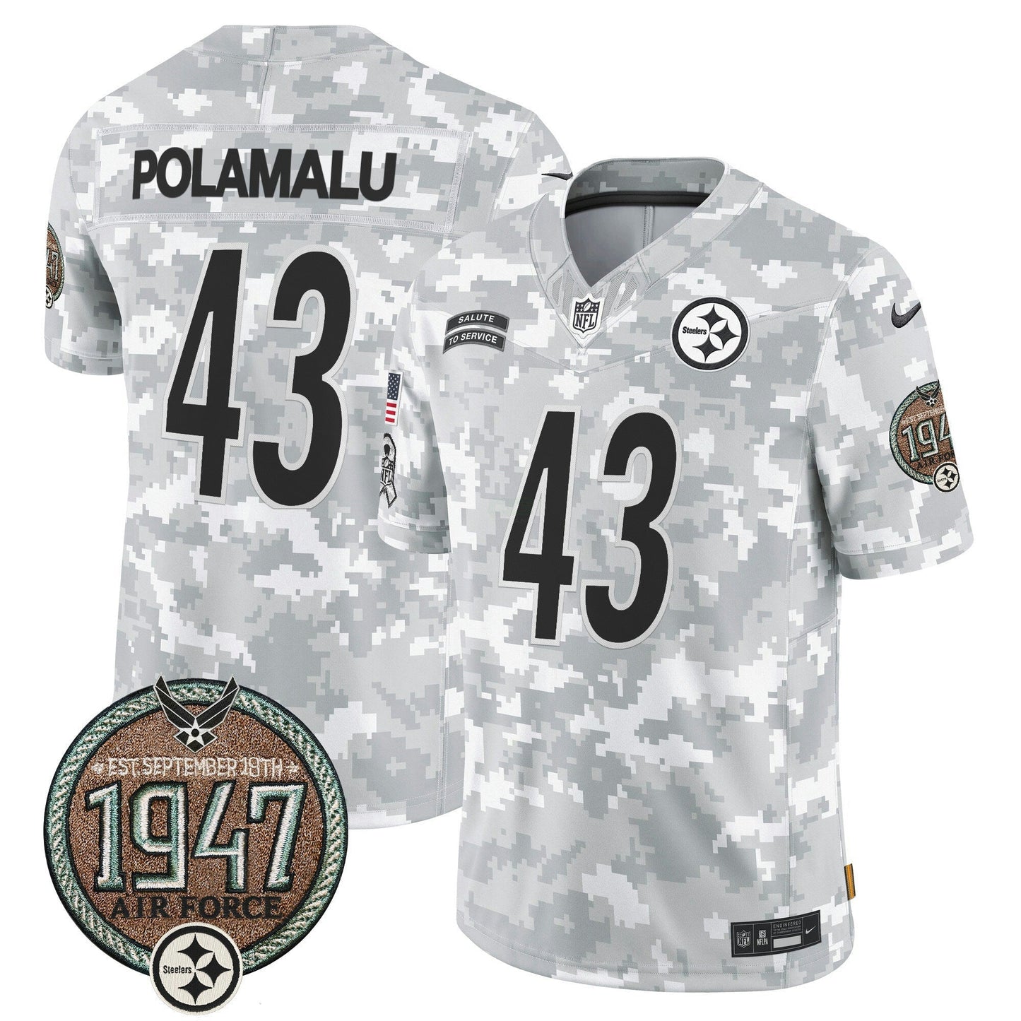Camisa NFL Pittsburgh Steelers Men’s 2024 Salute to Service Establishment Year Patch Vapor Limited Jersey