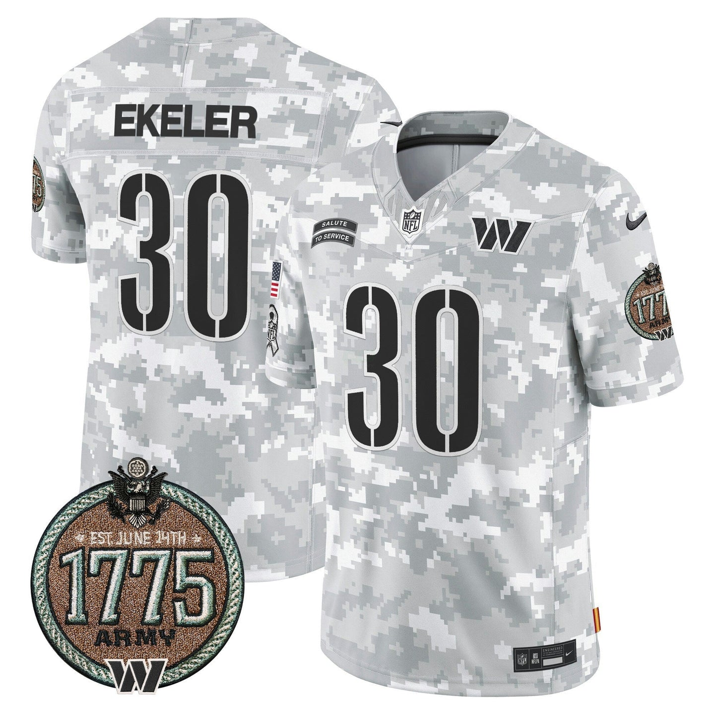 Camisa NFL Washington Commanders Men’s 2024 Salute to Service Establishment Year Patch Vapor Limited Jersey