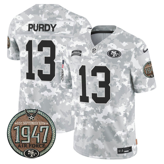 Camisa NFL San Francisco 49ers Men’s 2024 Salute to Service Establishment Year Patch Vapor Limited Jersey