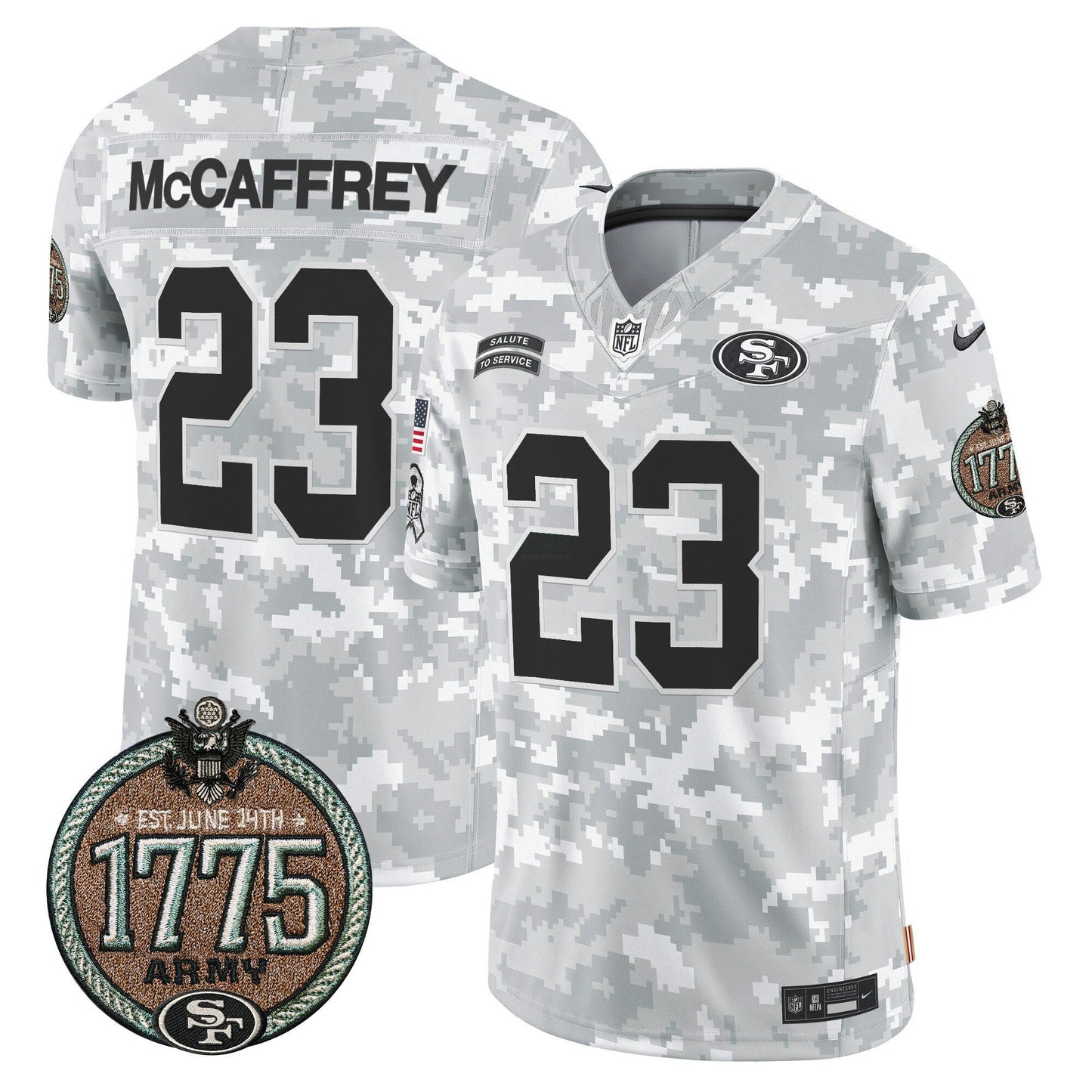 Camisa NFL San Francisco 49ers Men’s 2024 Salute to Service Establishment Year Patch Vapor Limited Jersey