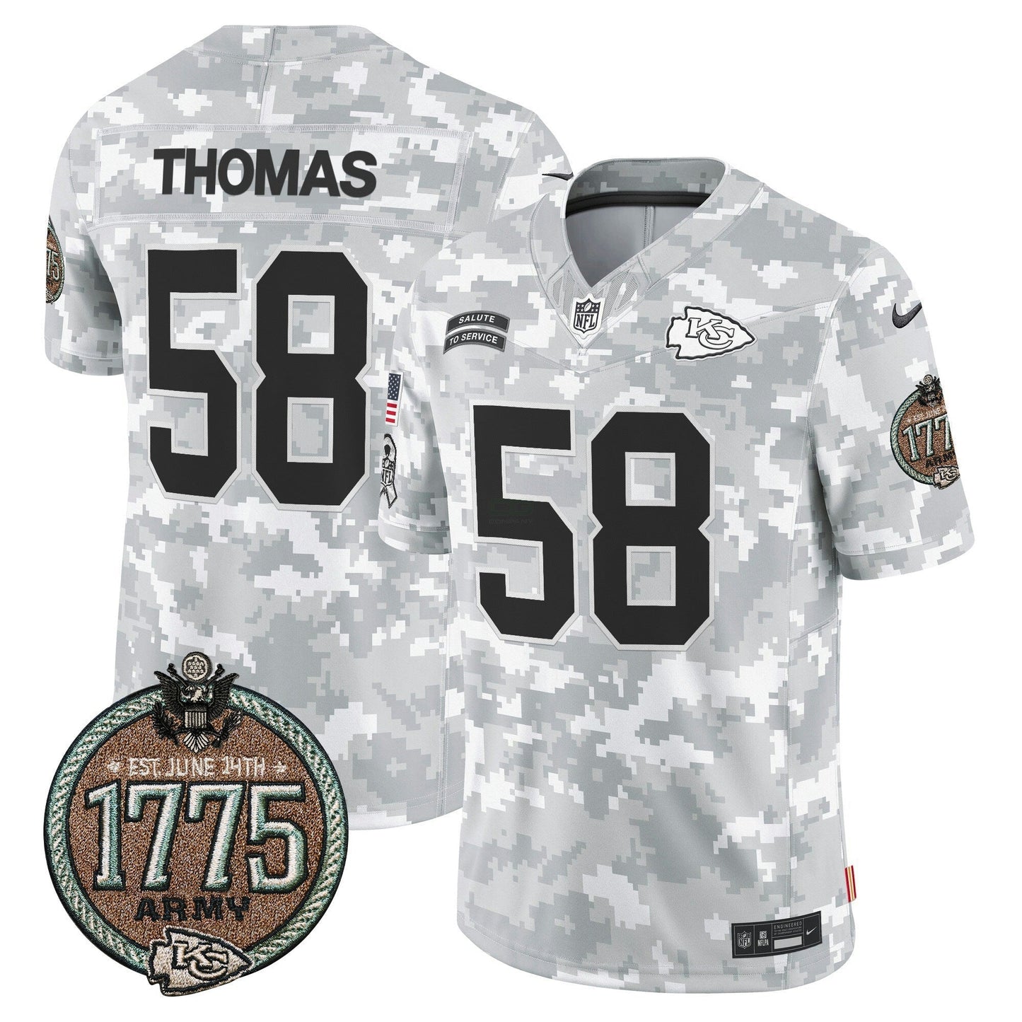 Camisa NFL Kansas City Chiefs Men’s 2024 Salute to Service Establishment Year Patch Vapor Limited Jersey