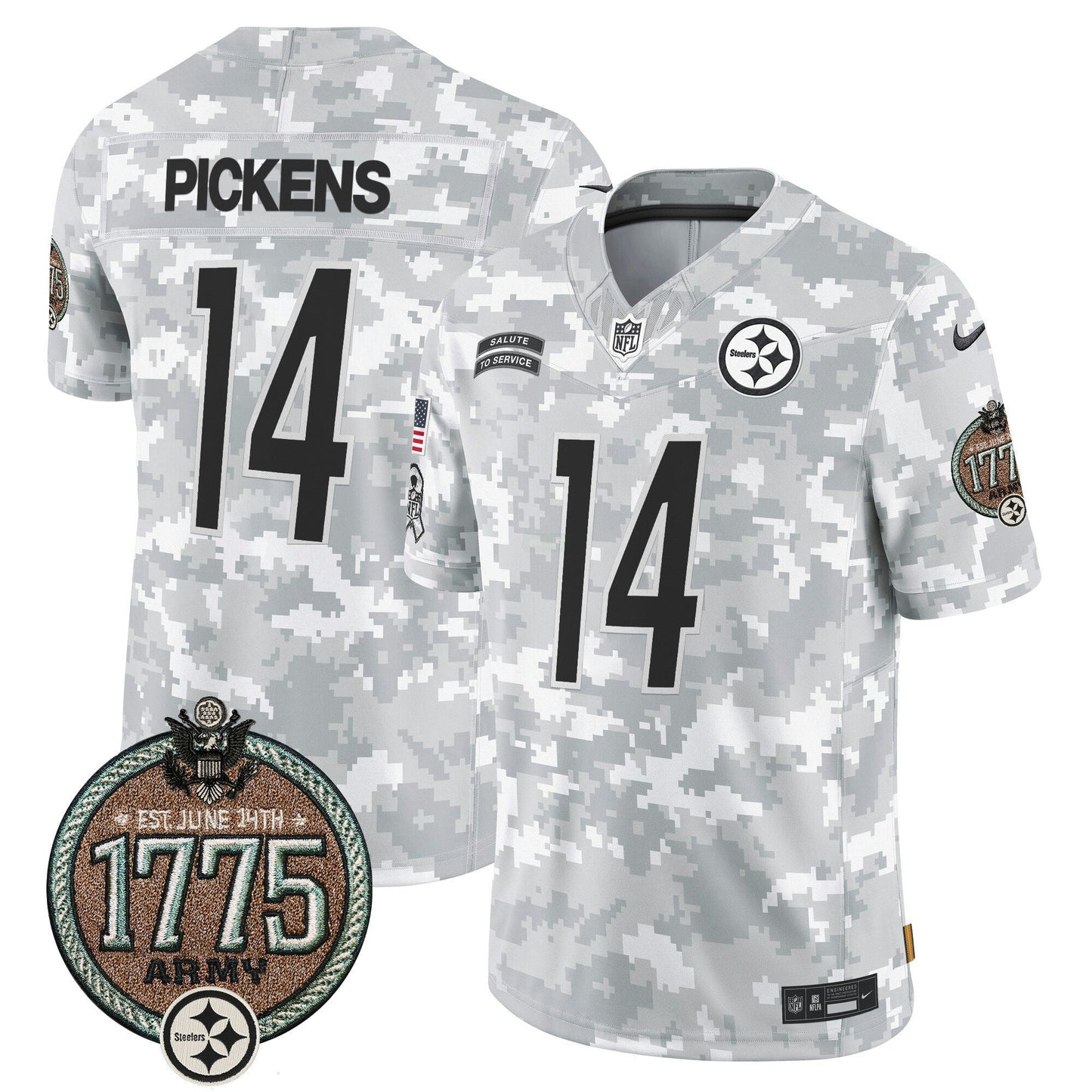 Camisa NFL Pittsburgh Steelers Men’s 2024 Salute to Service Establishment Year Patch Vapor Limited Jersey