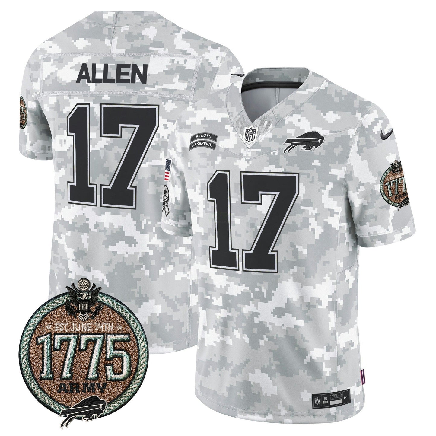 Camisa NFL Buffalo Bills Men’s 2024 Salute to Service Establishment Year Patch Vapor Limited Jersey
