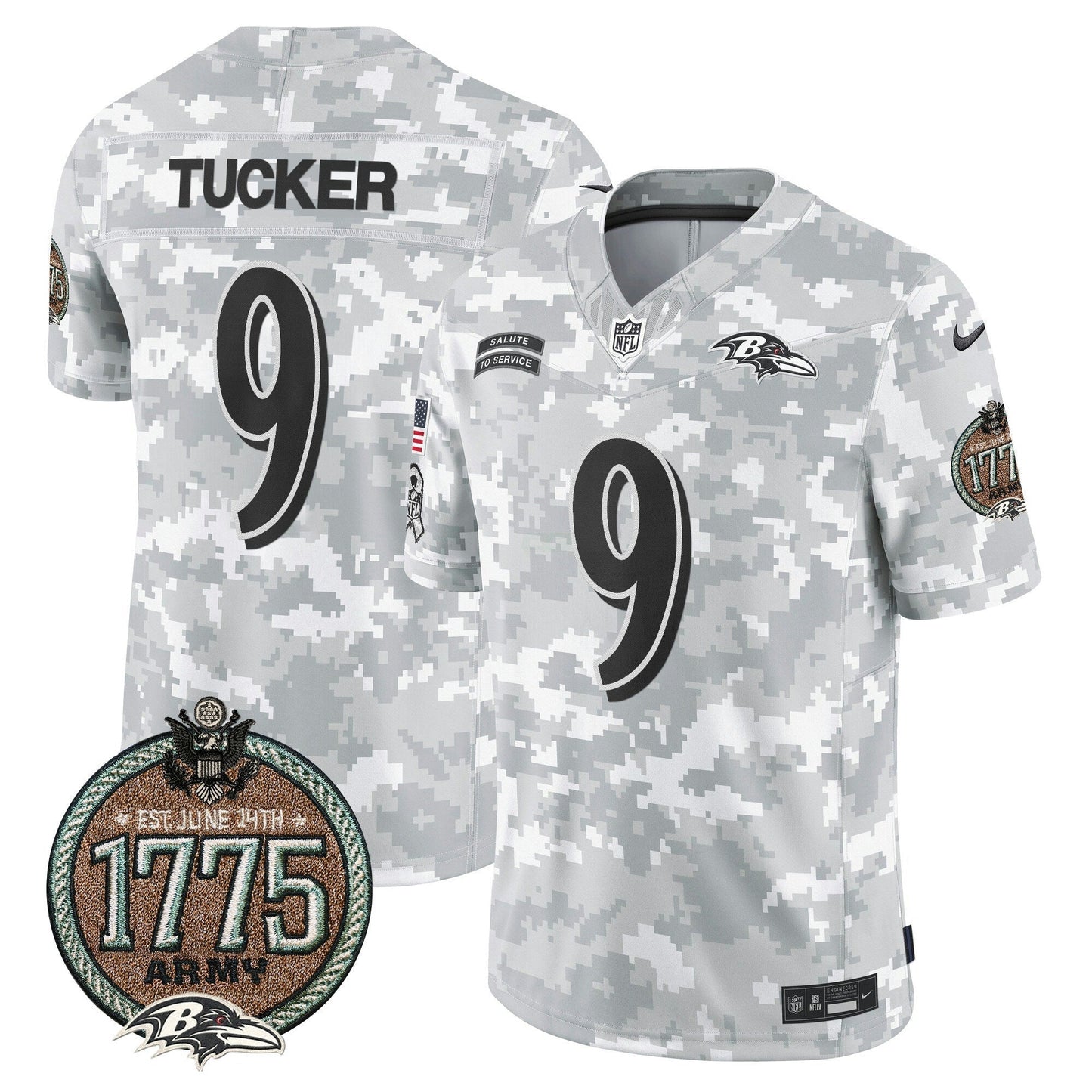 Camisa NFL Baltimore Ravens Men’s 2024 Salute to Service Establishment Year Patch Vapor Limited Jersey