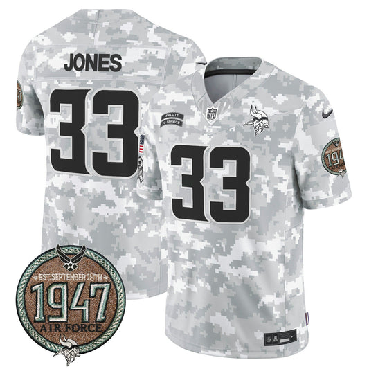 Camisa NFL Minnesota Vikings Men’s 2024 Salute to Service Establishment Year Patch Vapor Limited Jersey