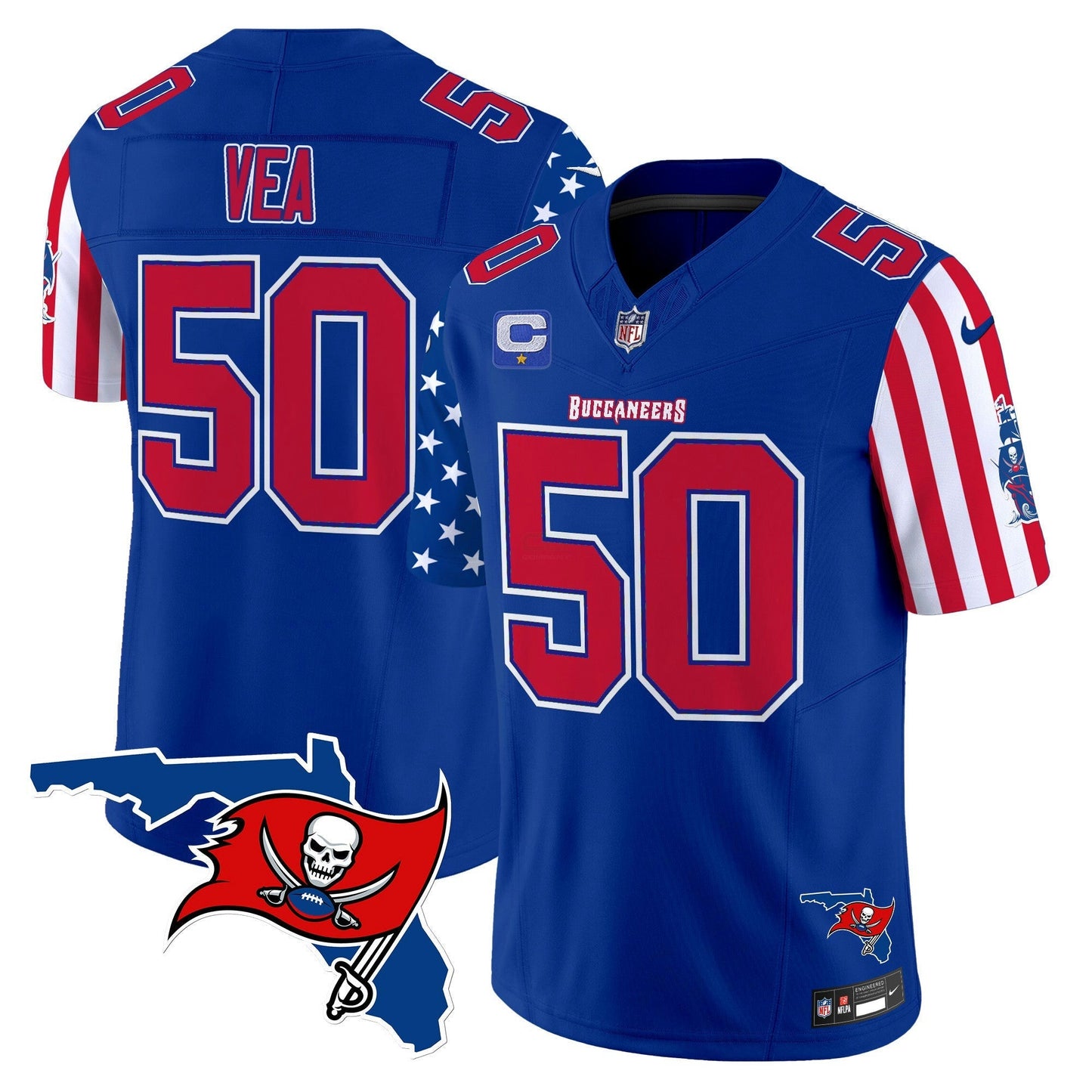 Camisa NFL Tampa Bay Buccaneers Men’s 2025 Independence Day Vapor Premier Limited Jersey