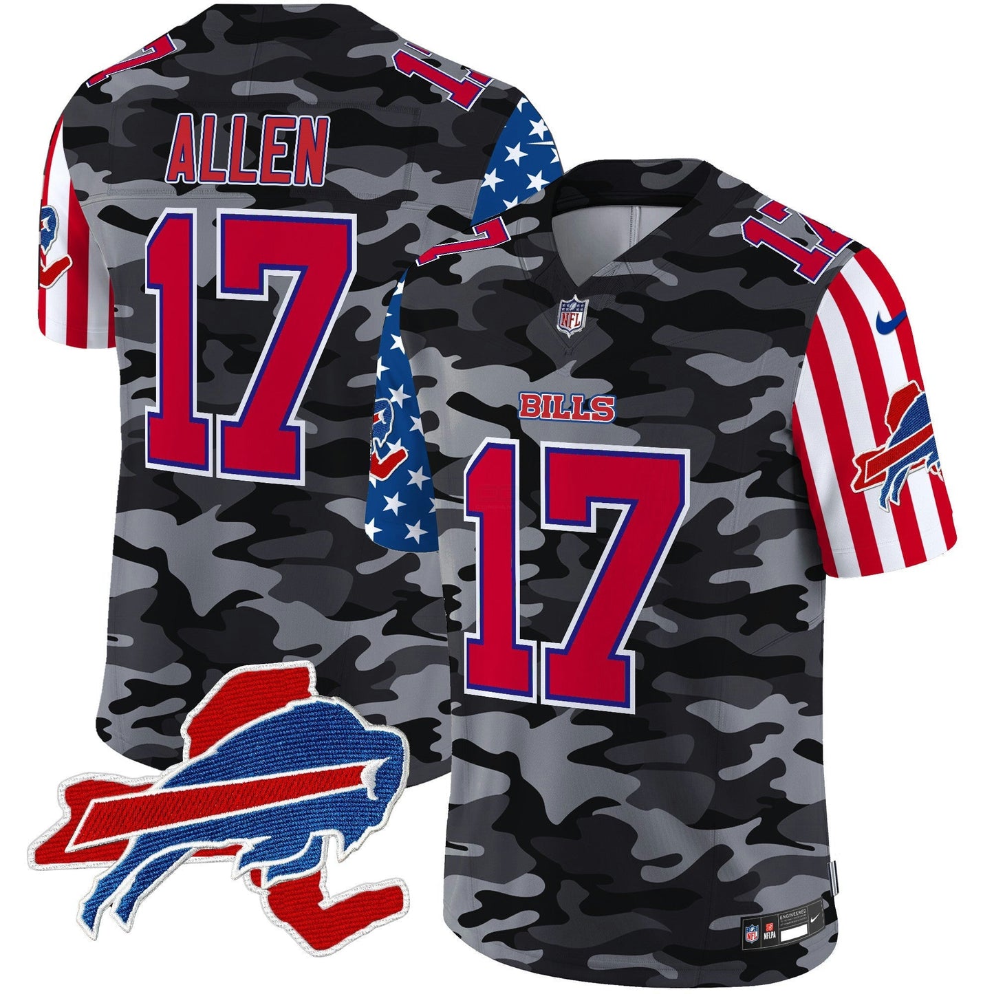 Camisa NFL Buffalo Bills Men’s 2025 Independence Day Vapor Premier Limited Jersey