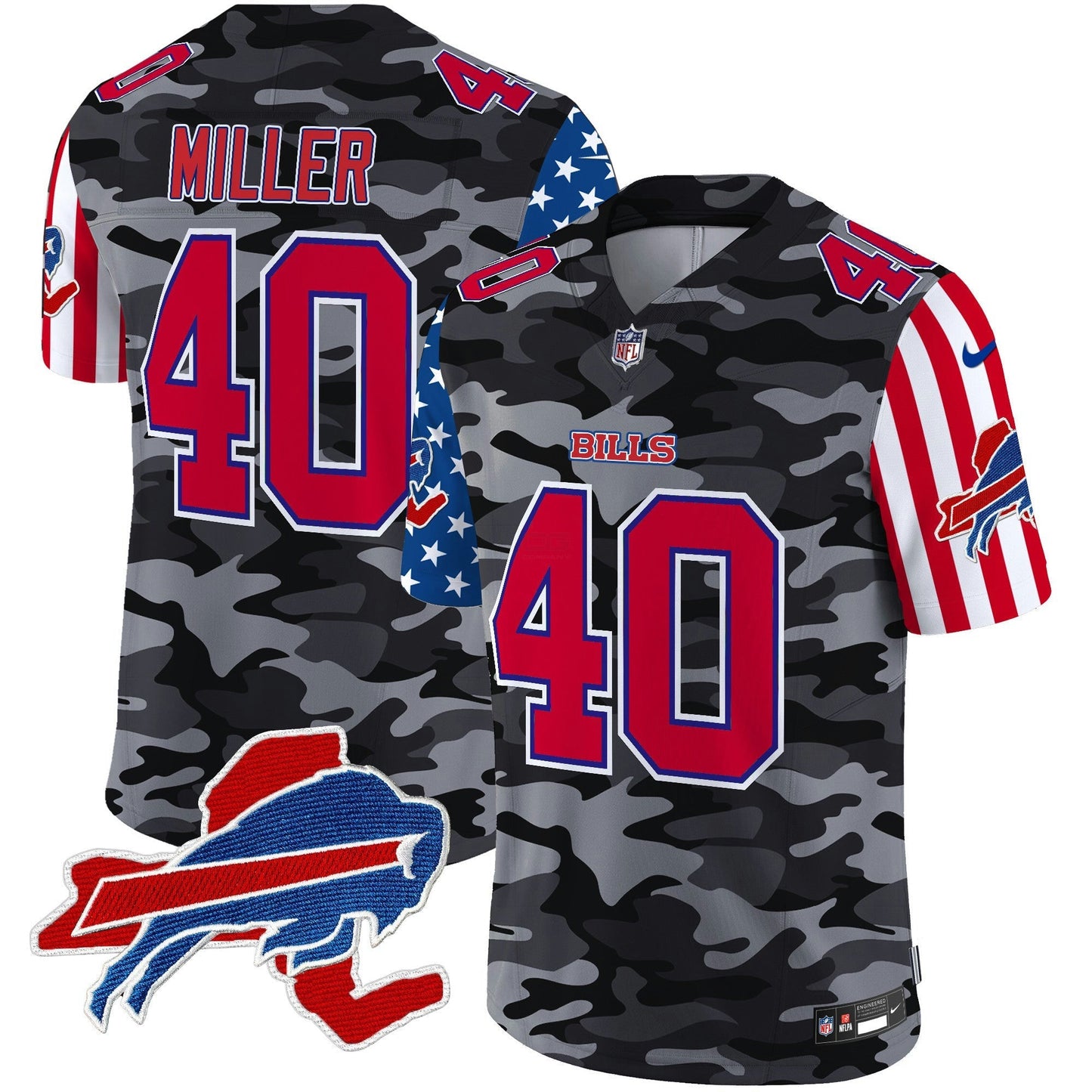 Camisa NFL Buffalo Bills Men’s 2025 Independence Day Vapor Premier Limited Jersey