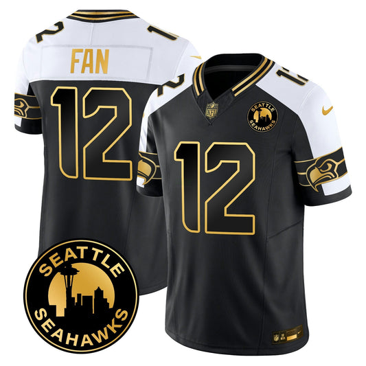 Camisa NFL Men’s 2025 Seattle City Patch Dourada Vapor Limited Jersey