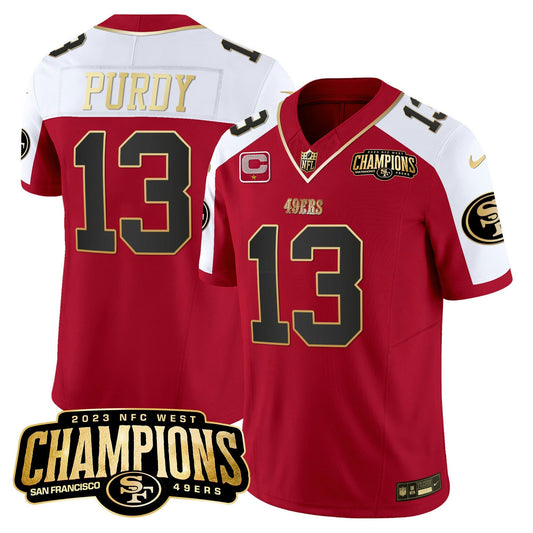 Camisa NFL Men’s 49ers 2023 NFC West Champions Patch Vapor Jersey V2