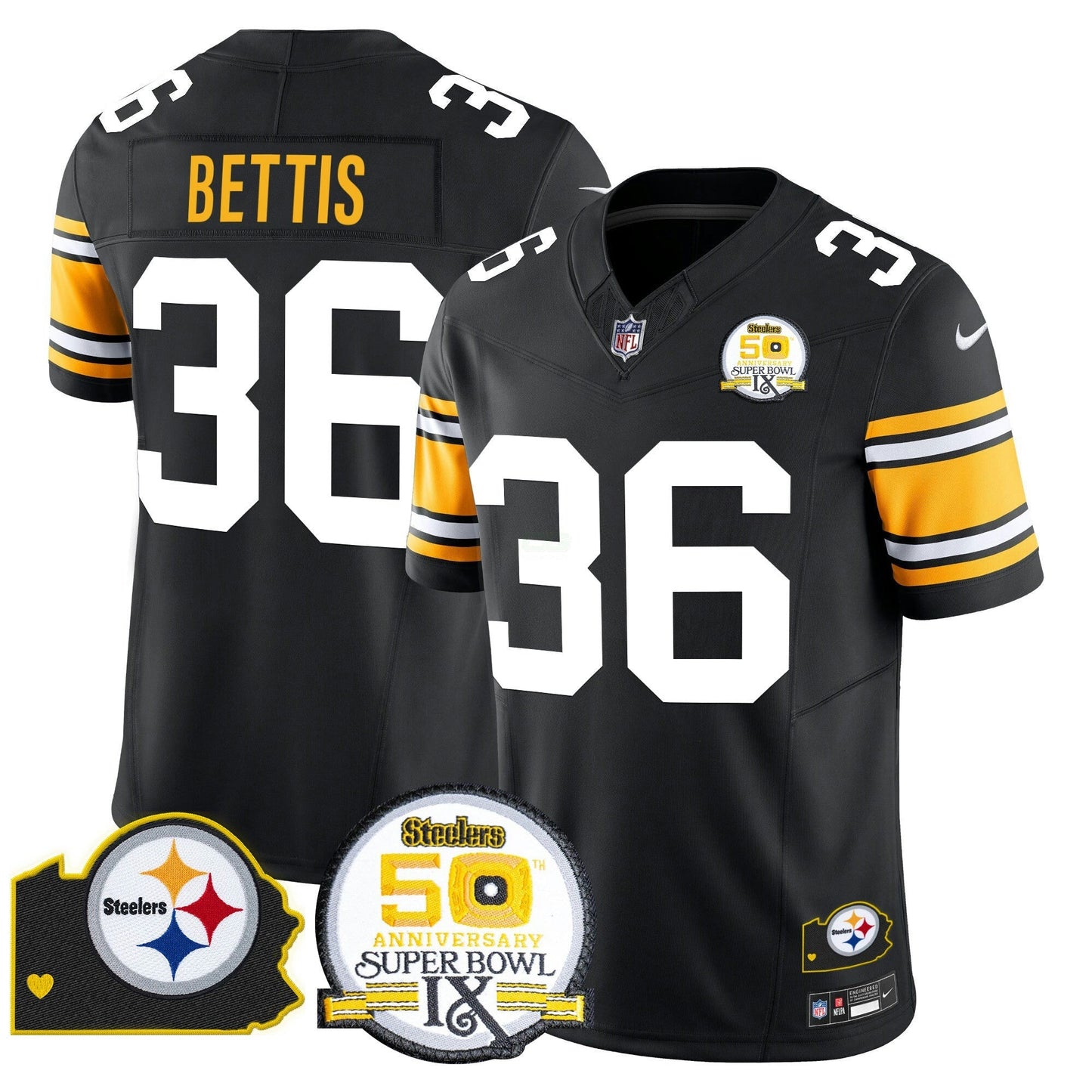 Camisa NFL Men’s 50th Anniversary Of Super Bowl IX & Map Patch Vapor Limited Jersey