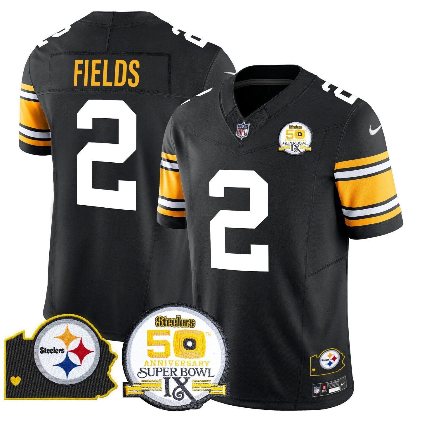 Camisa NFL Men’s 50th Anniversary Of Super Bowl IX & Map Patch Vapor Limited Jersey