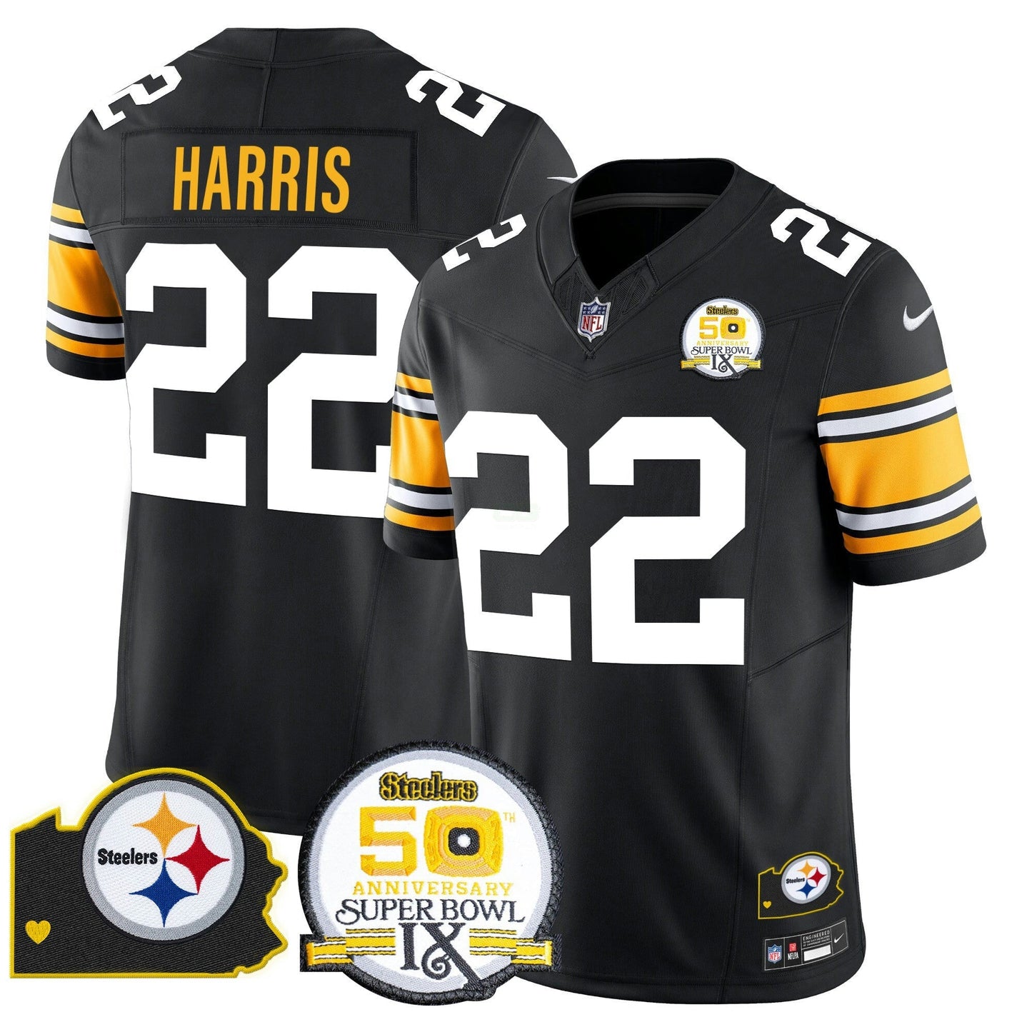 Camisa NFL Men’s 50th Anniversary Of Super Bowl IX & Map Patch Vapor Limited Jersey