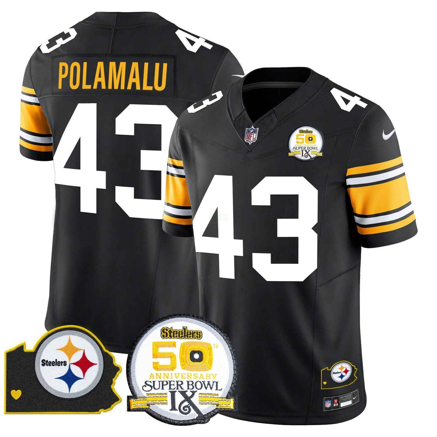 Camisa NFL Men’s 50th Anniversary Of Super Bowl IX & Map Patch Vapor Limited Jersey