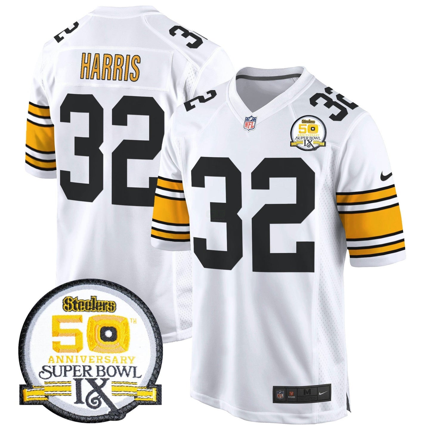 Camisa NFL Men’s 50th Anniversary Of Super Bowl IX Patch Game Jersey
