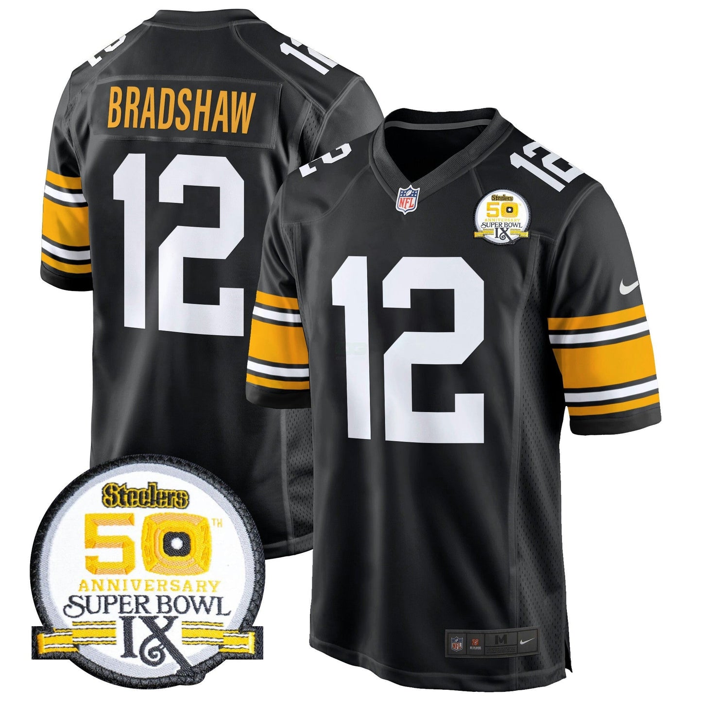 Camisa NFL Men’s 50th Anniversary Of Super Bowl IX Patch Game Jersey