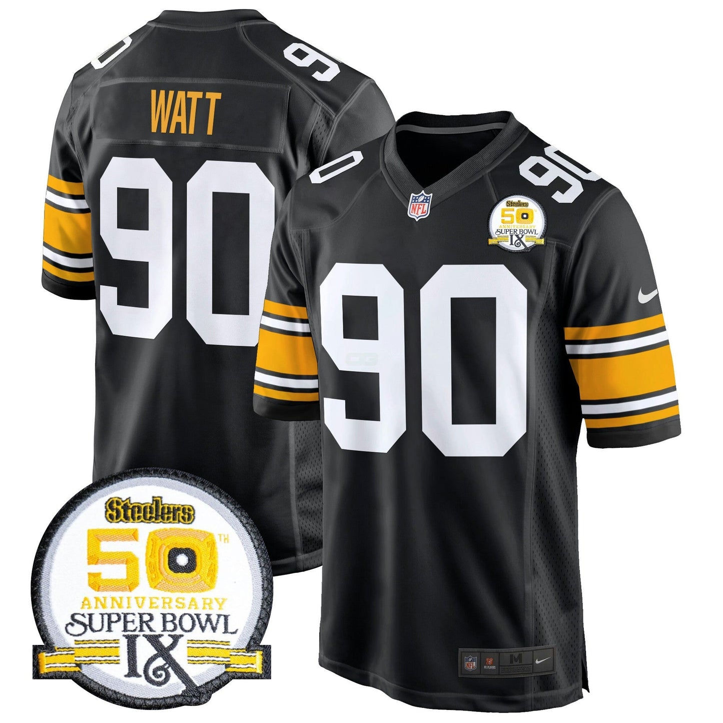 Camisa NFL Men’s 50th Anniversary Of Super Bowl IX Patch Game Jersey