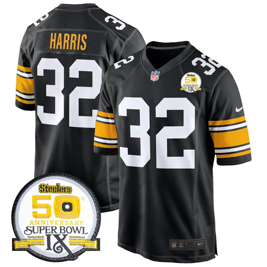 Camisa NFL Men’s 50th Anniversary Of Super Bowl IX Patch Game Jersey
