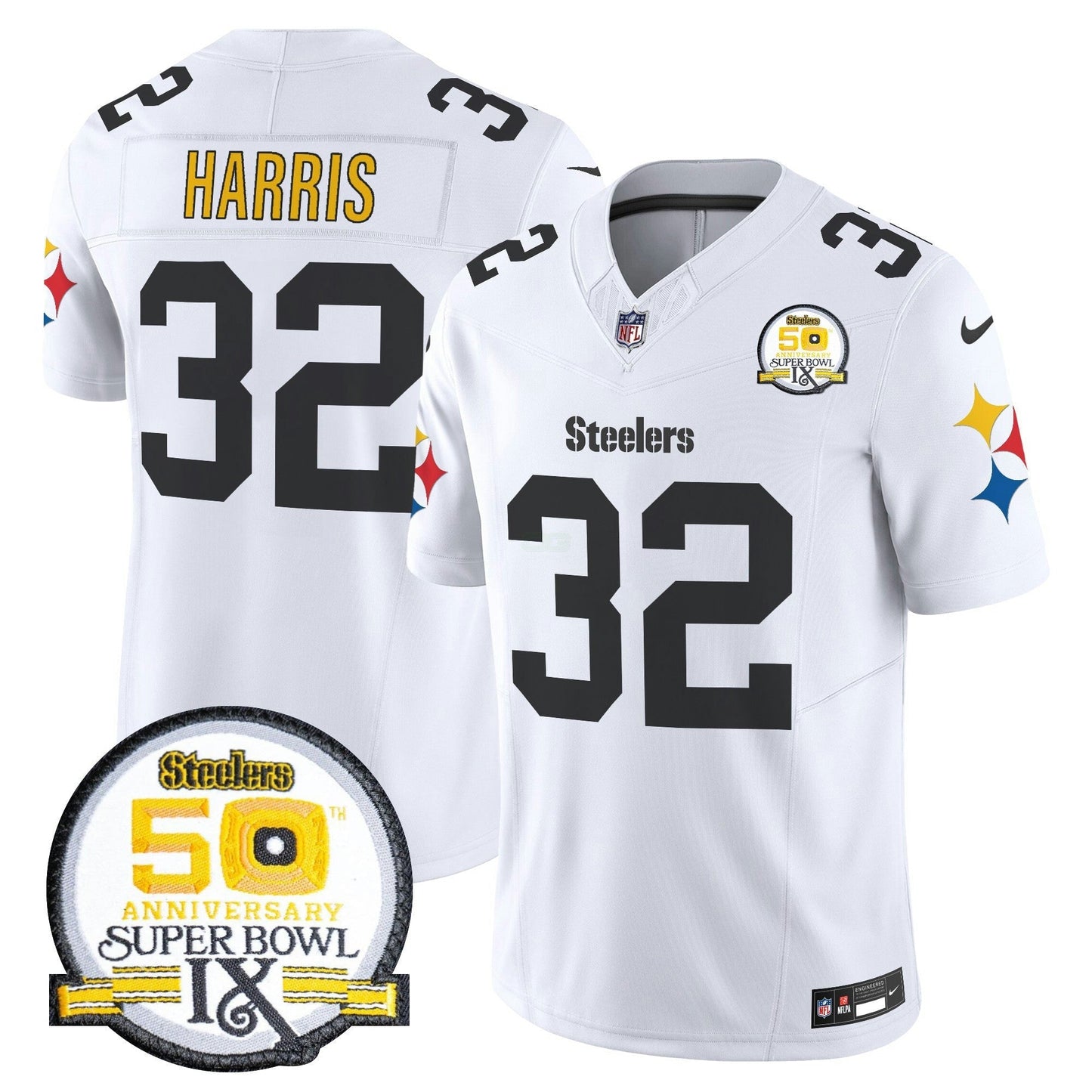 Camisa NFL Men’s 50th Anniversary Of Super Bowl IX Patch Vapor Limited Jersey V2