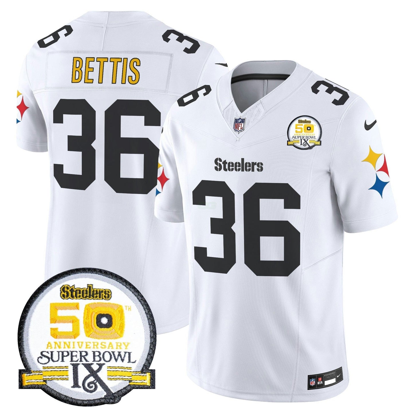 Camisa NFL Men’s 50th Anniversary Of Super Bowl IX Patch Vapor Limited Jersey V2