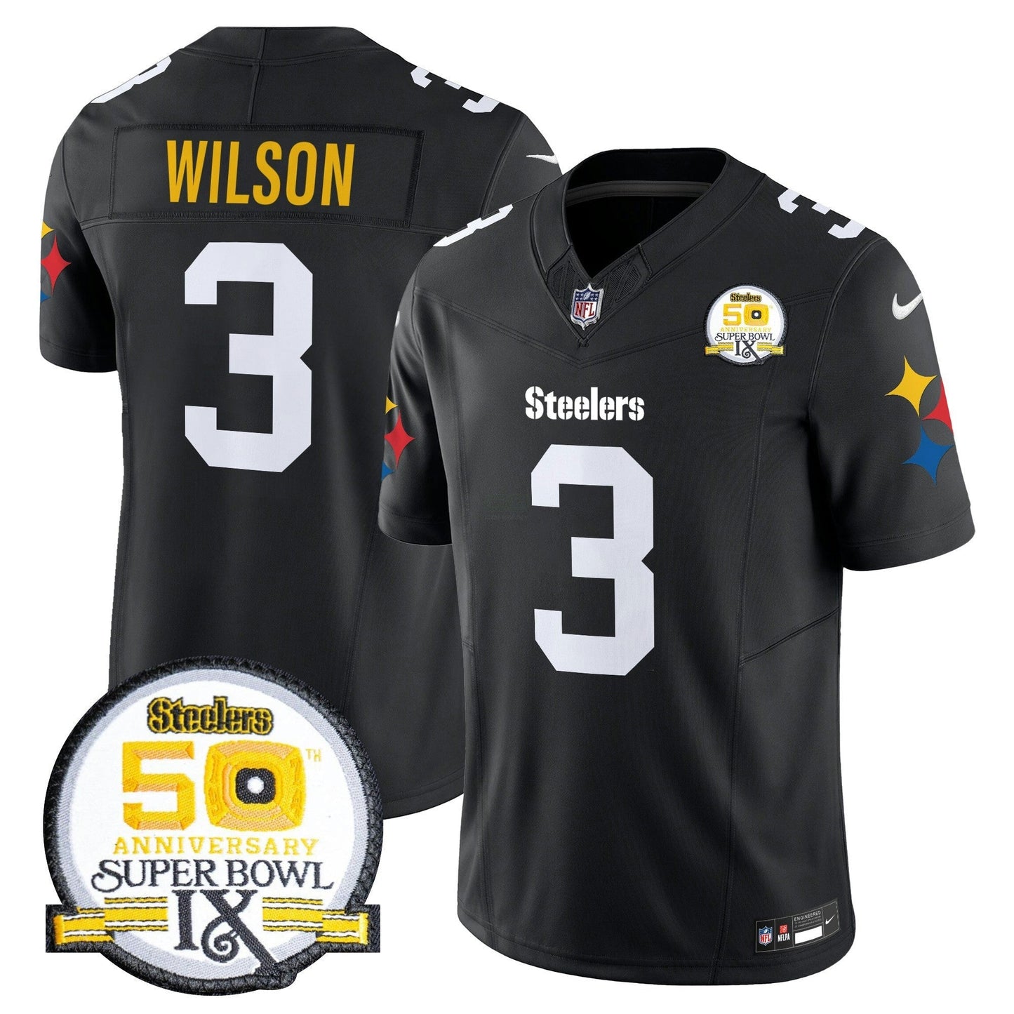 Camisa NFL Men’s 50th Anniversary Of Super Bowl IX Patch Vapor Limited Jersey V2