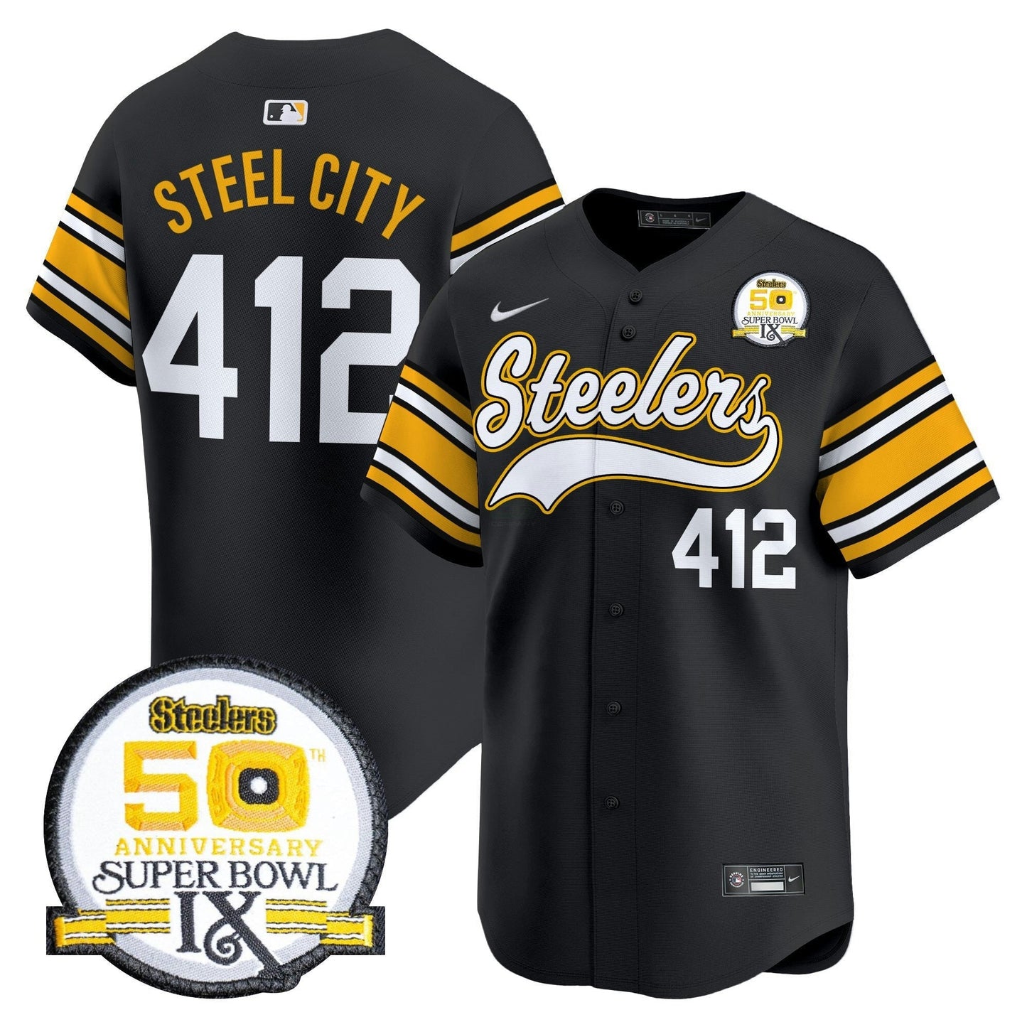 Camisa NFL Men’s 50th Anniversary Of Super Bowl IX Patch Vapor Premier Jersey