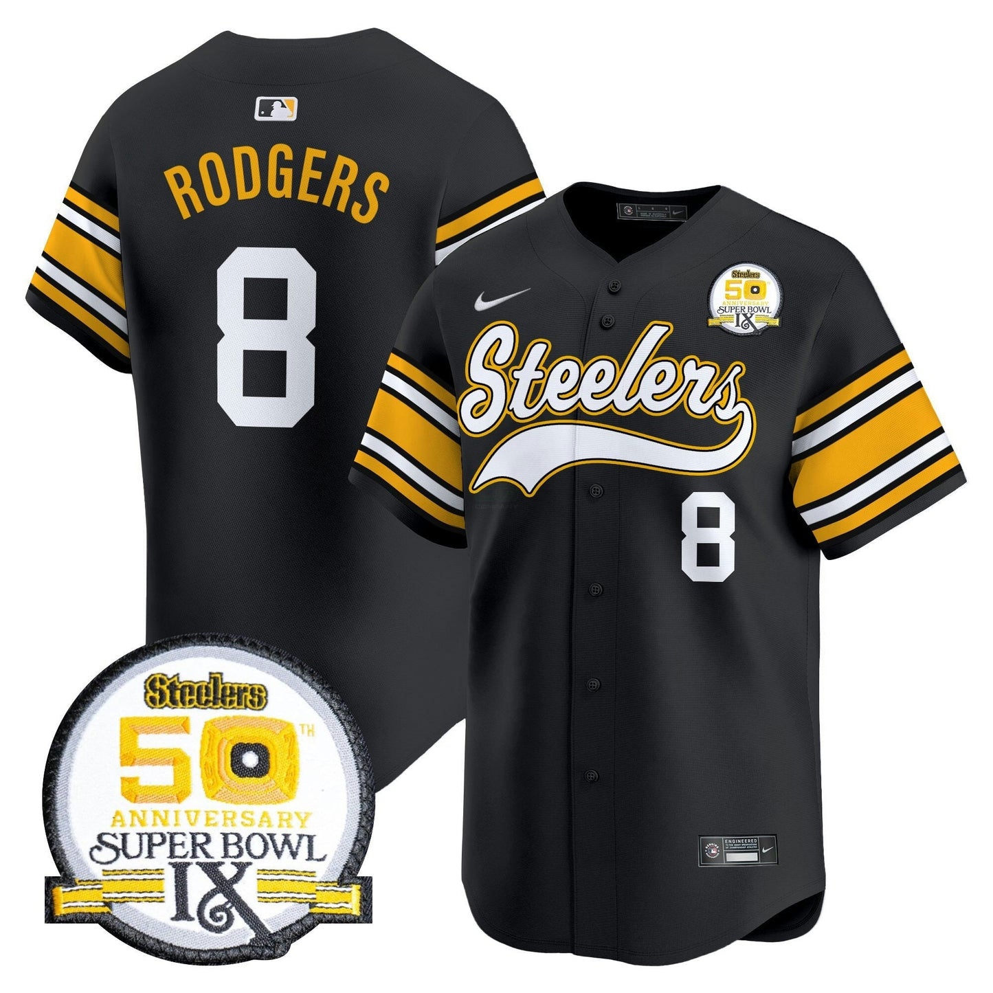 Camisa NFL Men’s 50th Anniversary Of Super Bowl IX Patch Vapor Premier Jersey