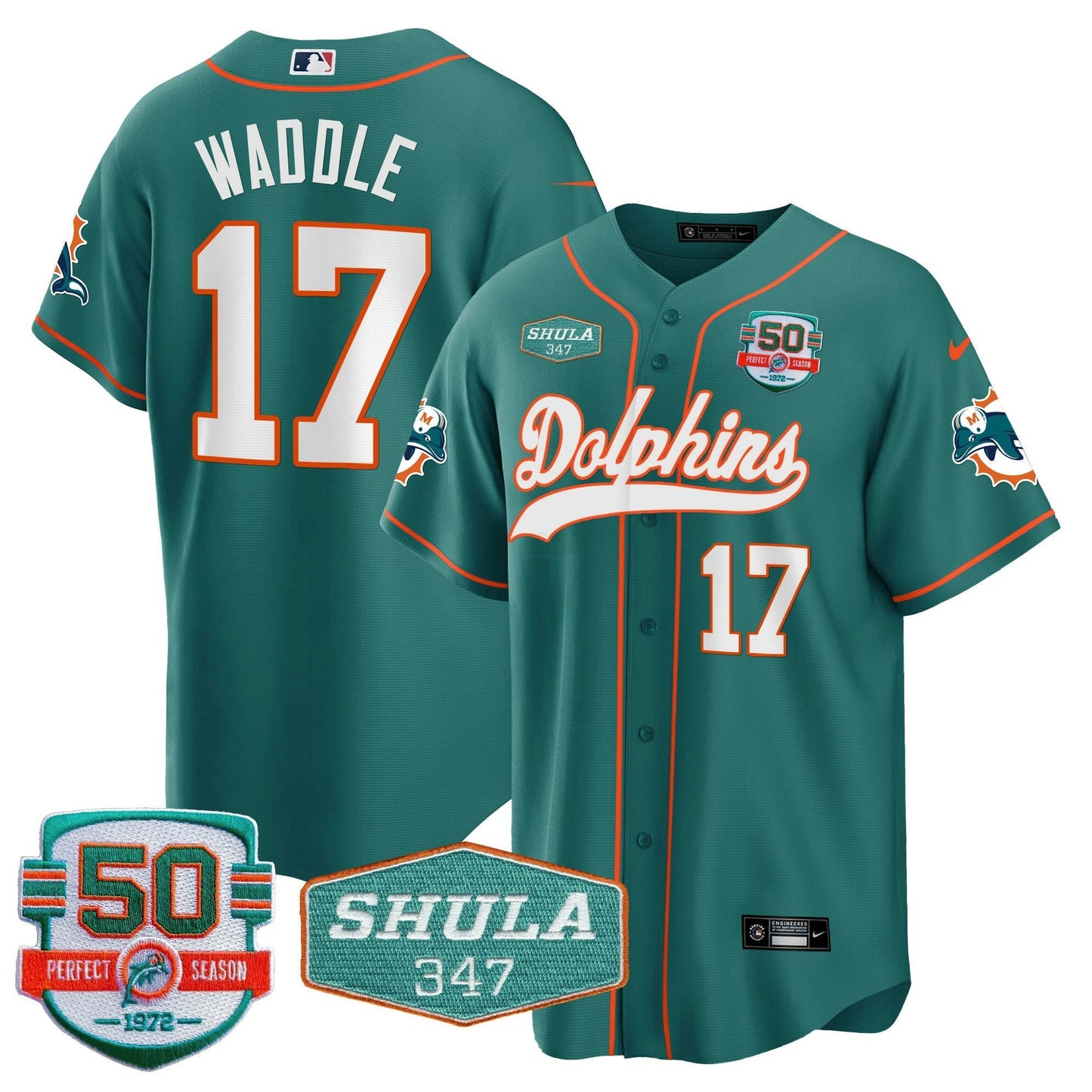 Camisa NFL Men’s 50th & Don Shula 347 Memorial Patch Jersey