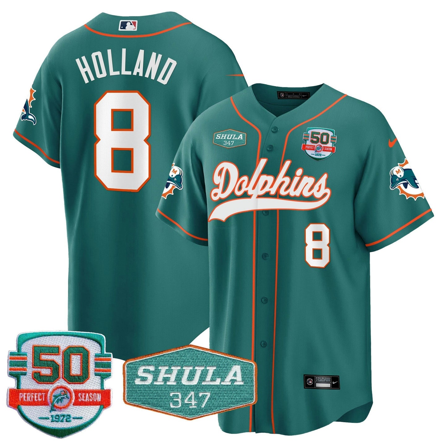 Camisa NFL Men’s 50th & Don Shula 347 Memorial Patch Jersey