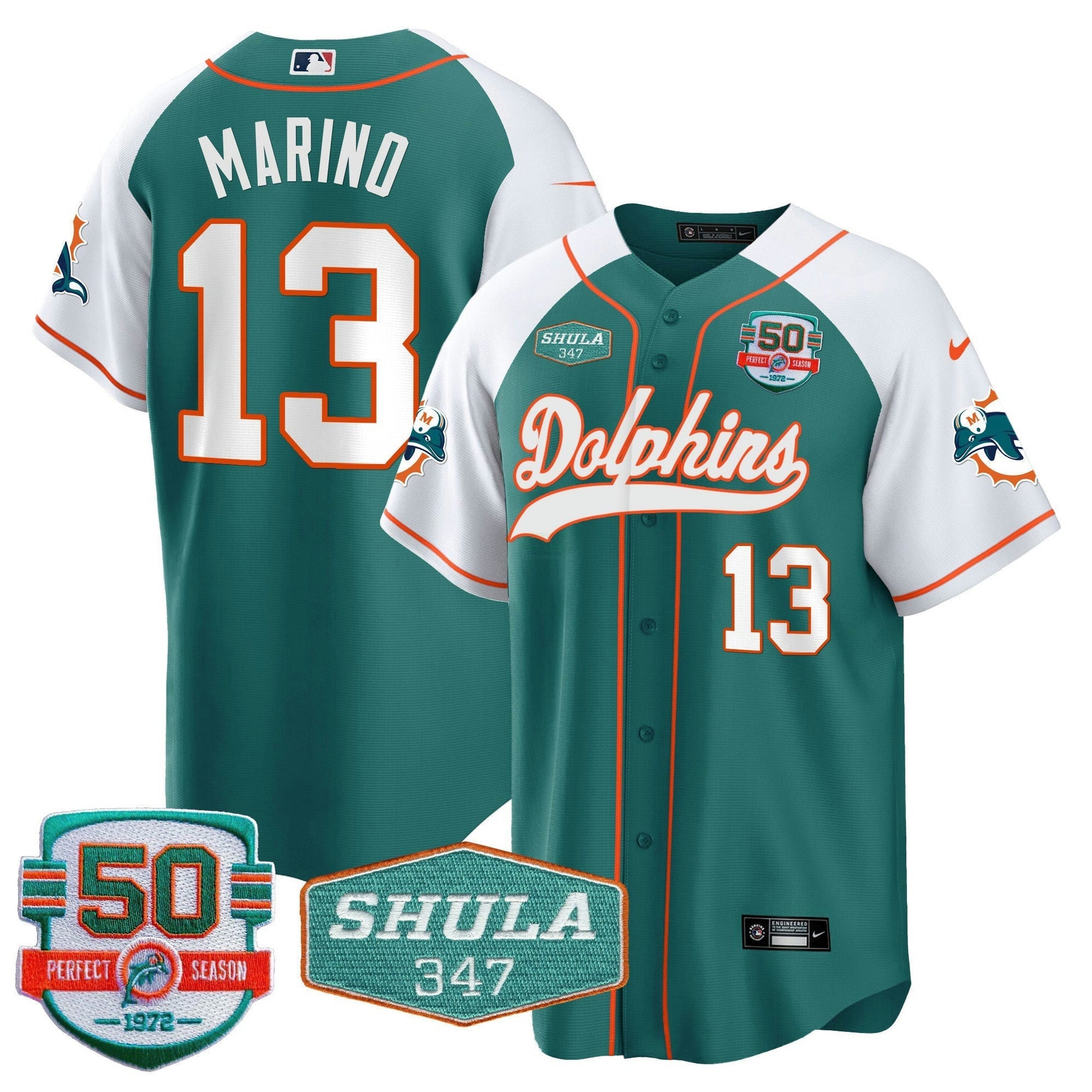 Camisa NFL Men’s 50th & Don Shula 347 Memorial Patch Jersey