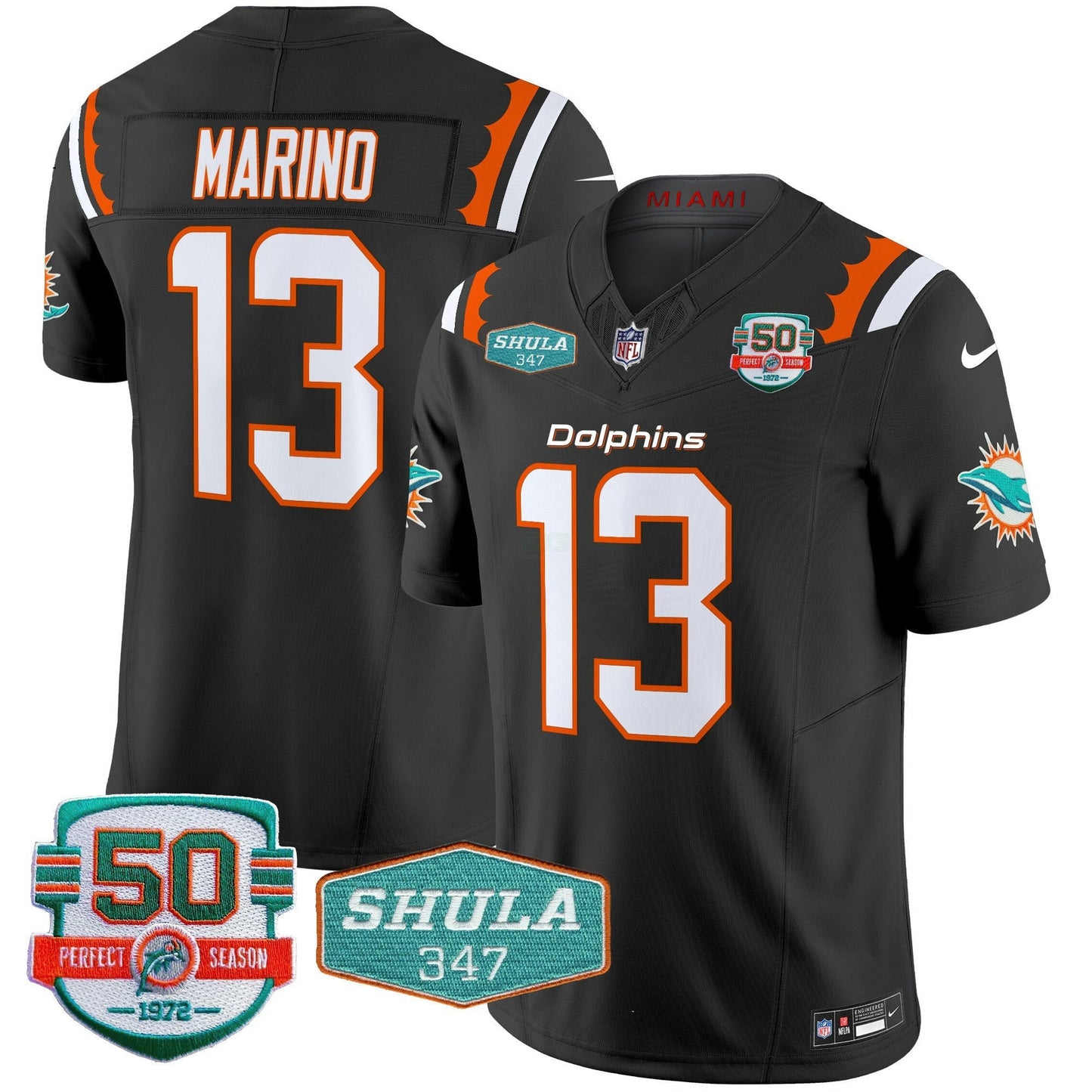 Camisa NFL Men’s 50th & Don Shula 347 Memorial Patch Vapor Limited Jersey