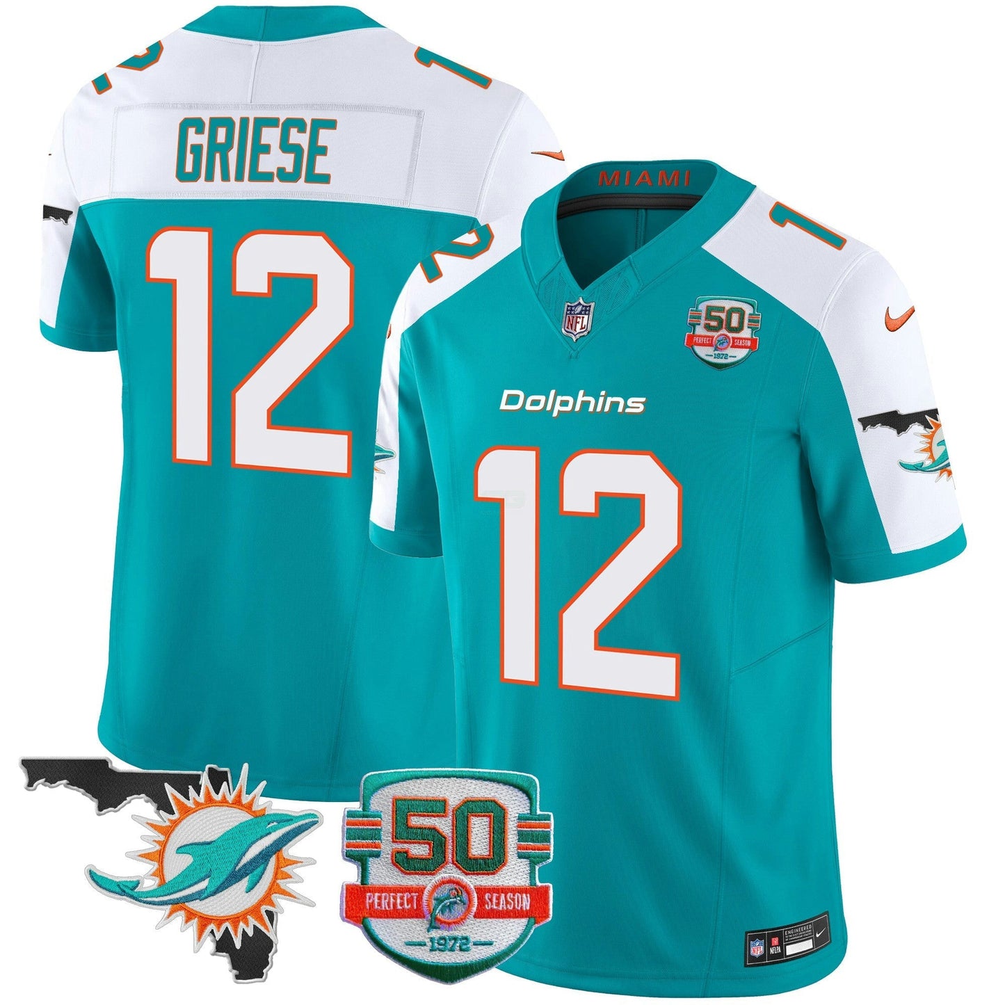 Camisa NFL Men’s 50th Perfect Season & Florida Patch Vapor Jersey