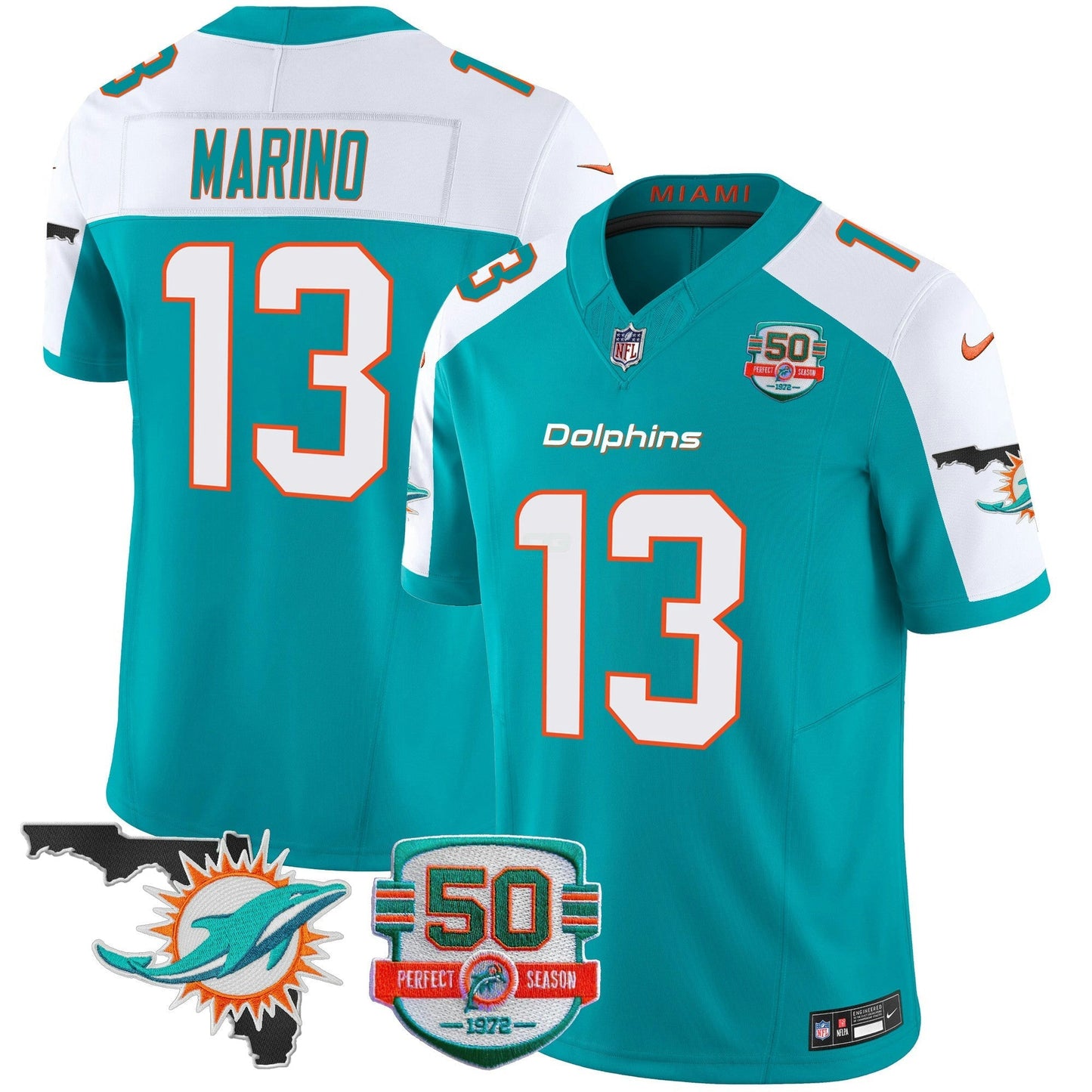 Camisa NFL Men’s 50th Perfect Season & Florida Patch Vapor Jersey