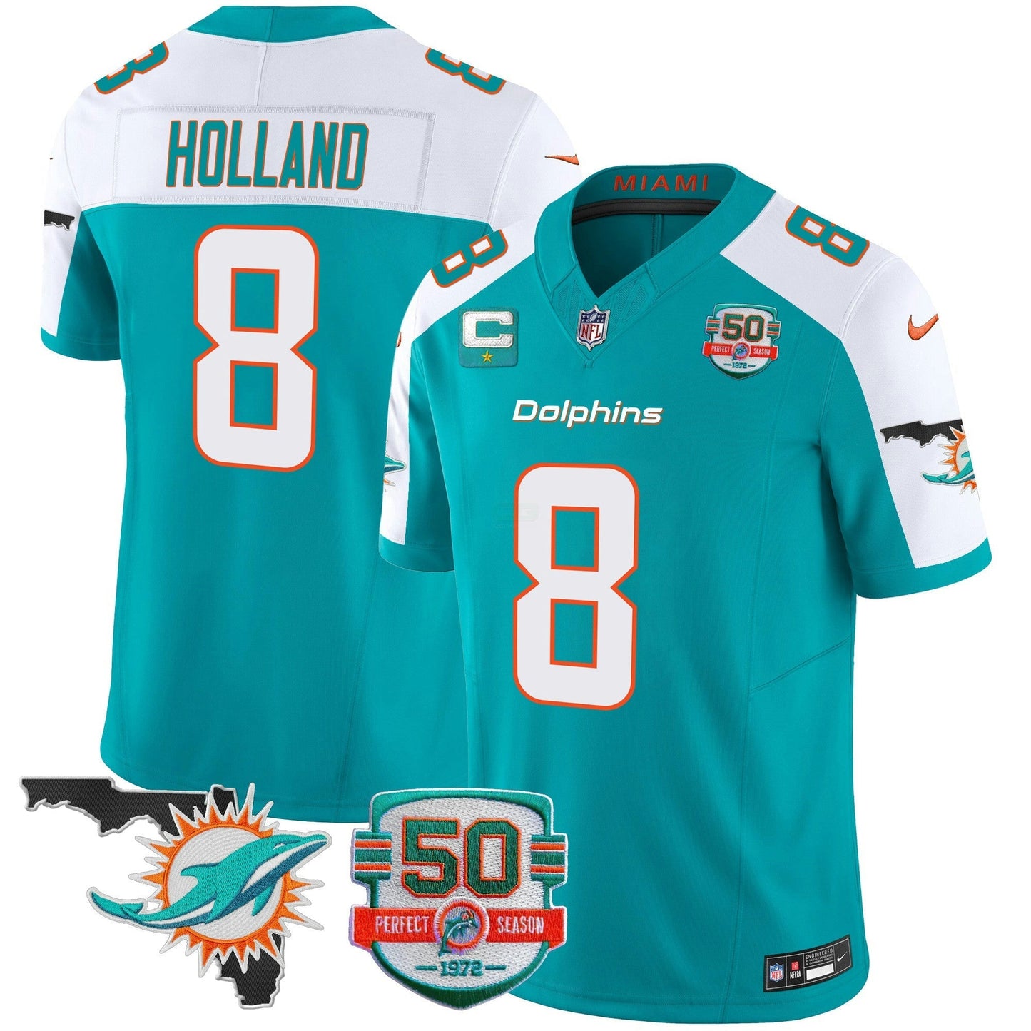 Camisa NFL Men’s 50th Perfect Season & Florida Patch Vapor Jersey
