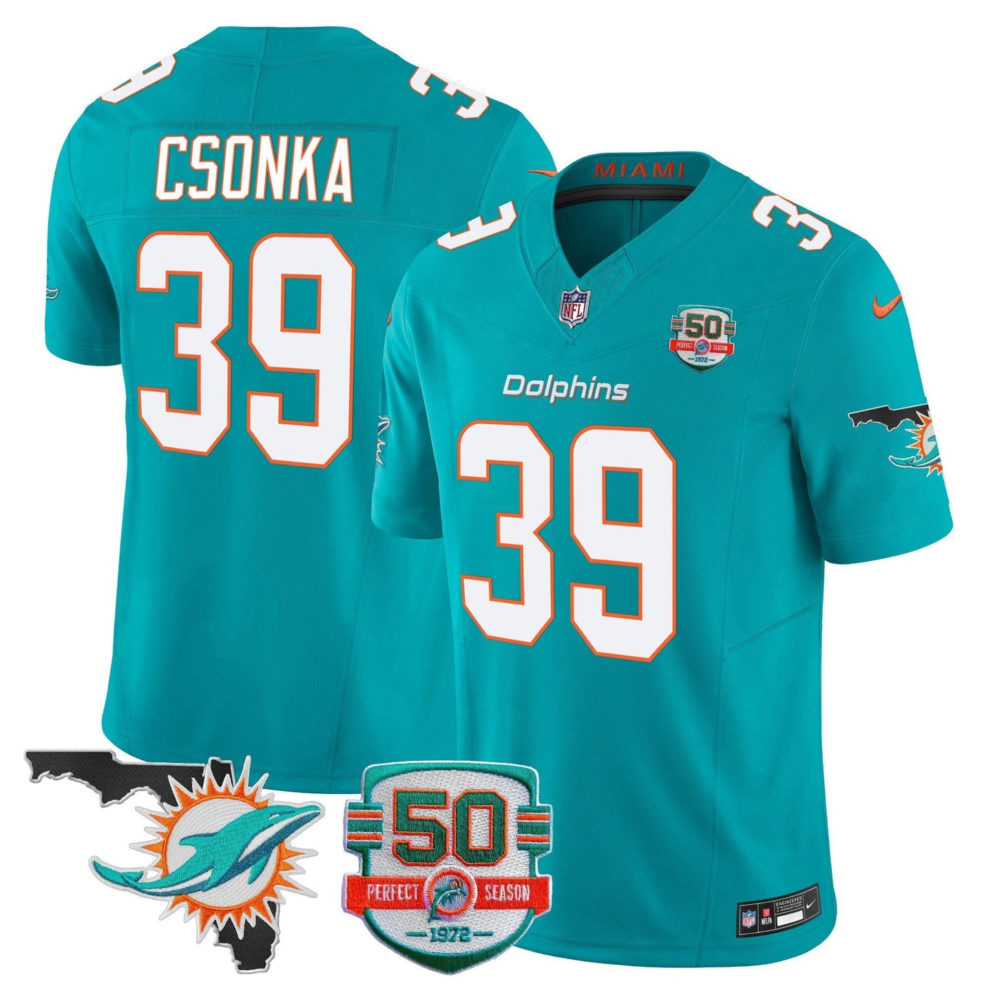 Camisa NFL Men’s 50th Perfect Season & Florida Patch Vapor Jersey