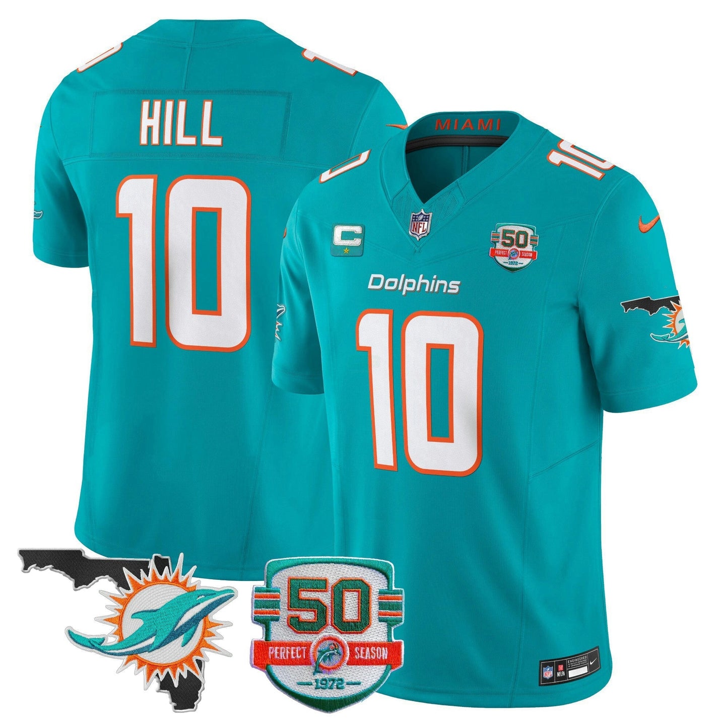Camisa NFL Men’s 50th Perfect Season & Florida Patch Vapor Jersey
